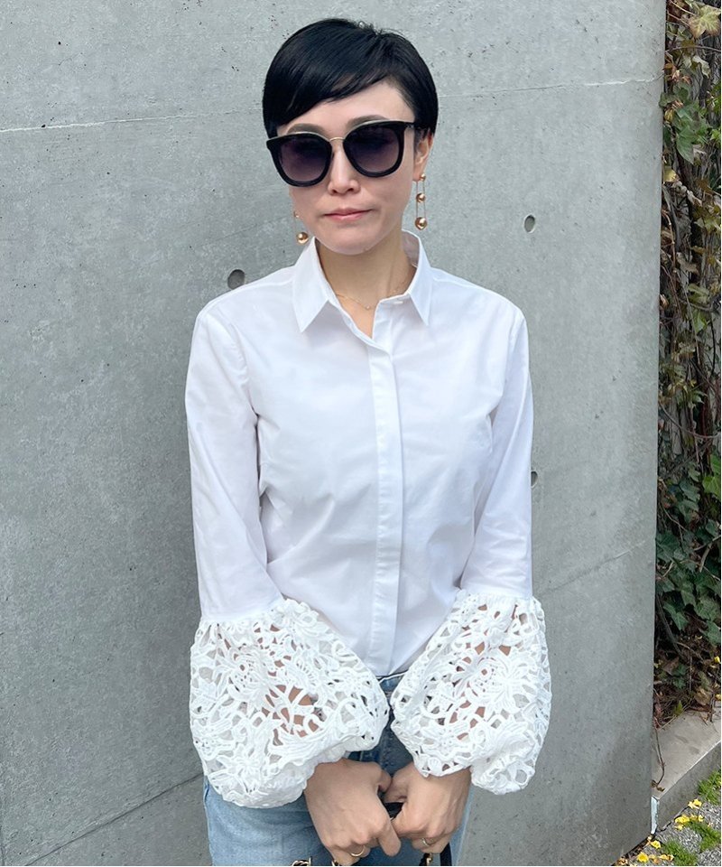 JENNE ボリューム袖レースブラウス ジェンヌ トップス シャツ・ブラウス ホワイト【送料無料】のサムネイル