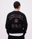 アビレックス トレーナー メンズ AVIREX VARSITY LOGO CREW NECK SWEAT /バーシティ ロゴ クルーネック スウェ アヴィレックス トップス スウェット・トレーナー ブラック ホワイト グリーン オレンジ カーキ【送料無料】