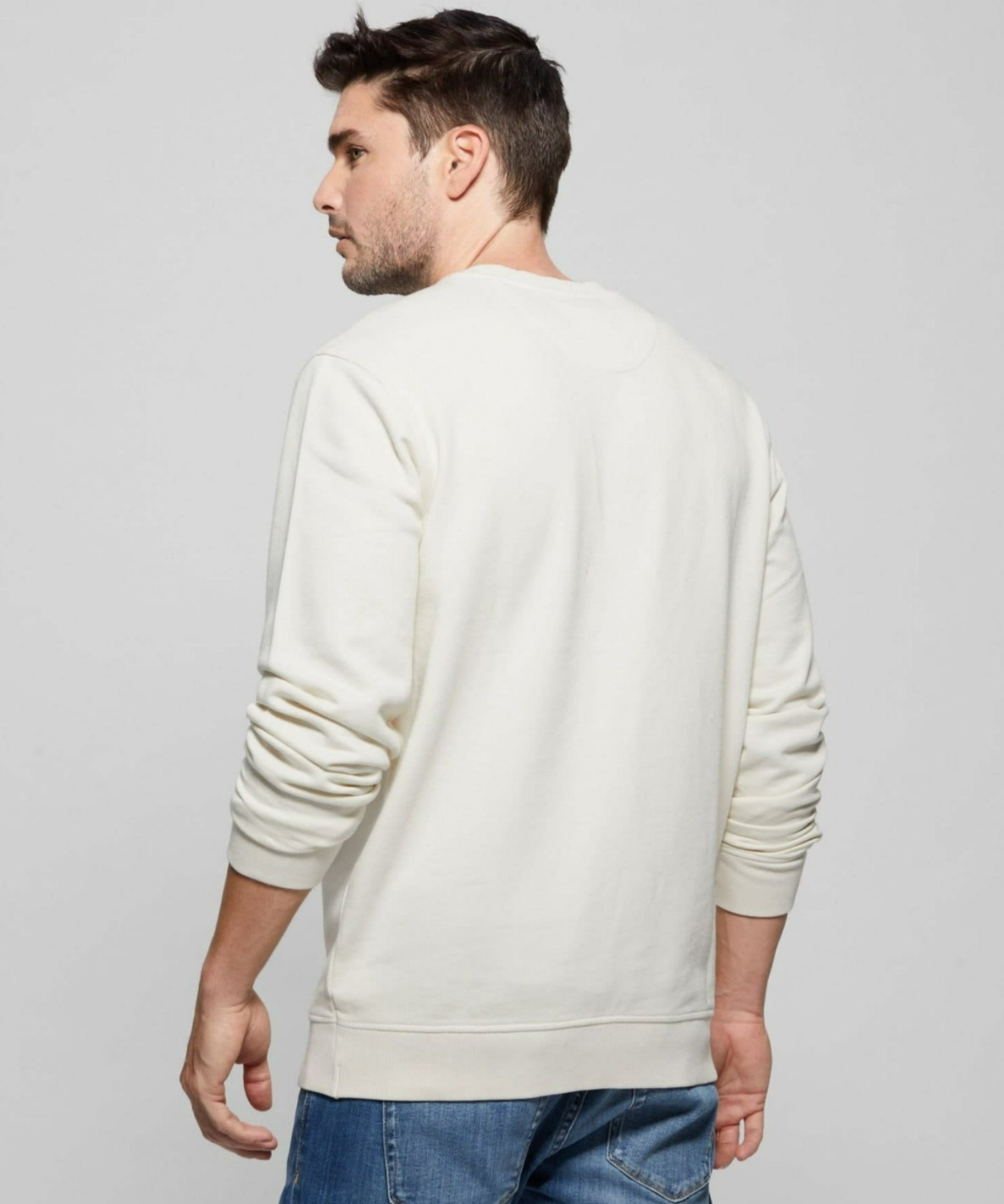 GUESS スウェット (M)Triangle Crewneck Sweatshirt ゲス トップス スウェット・トレーナー ホワイト ブラック