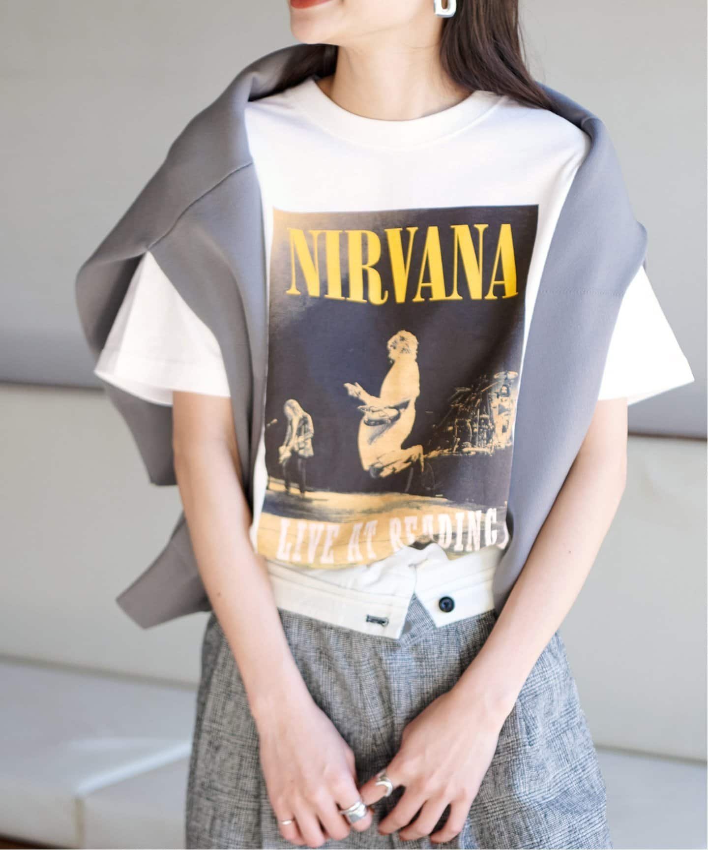 JOURNAL STANDARD 《追加2》NIRVANA ロックT ジャーナル スタンダード トップス カットソー・Tシャツ ホワイト【送料無料】