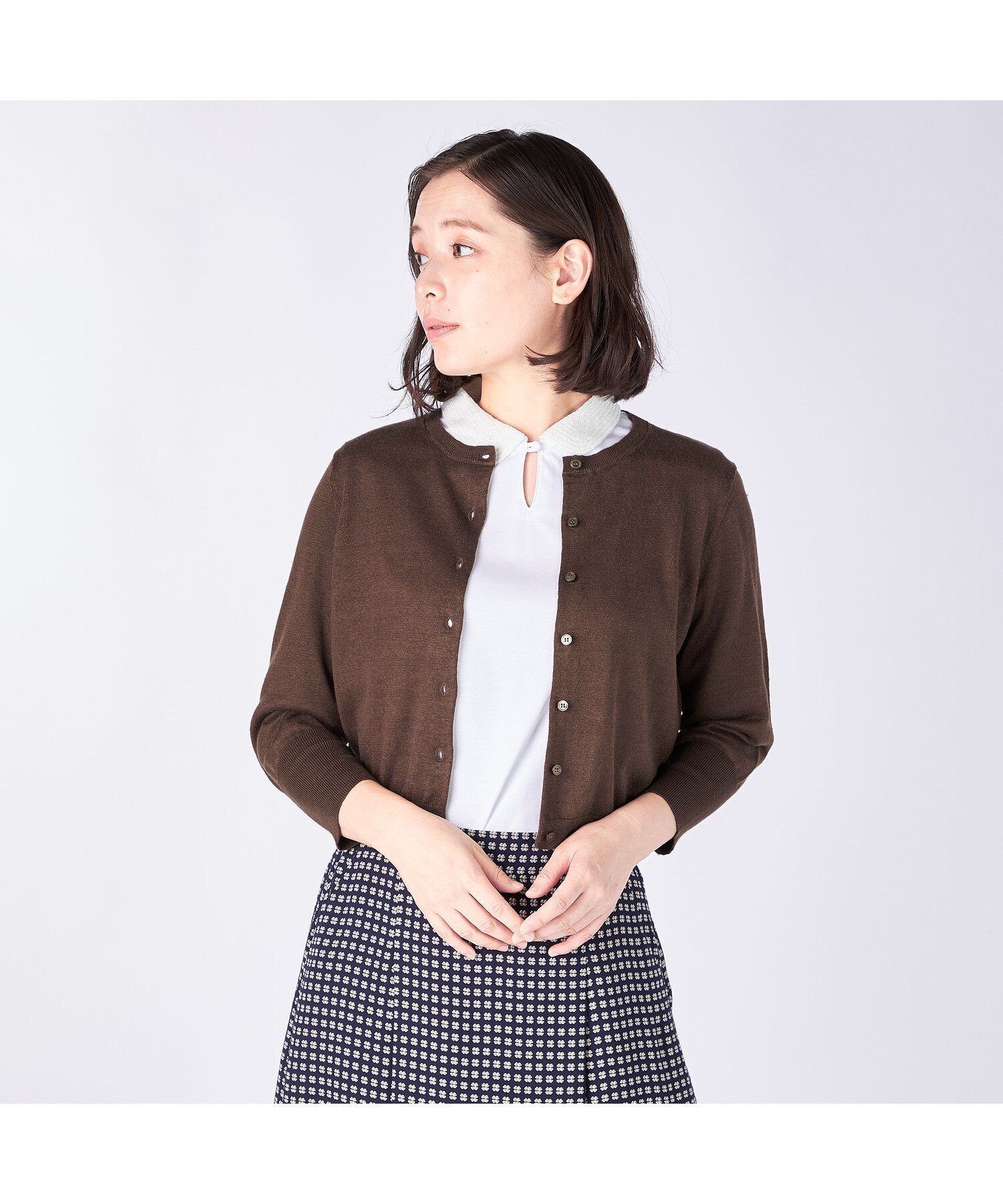 【SALE／41%OFF】KEITH 【Lサイズ】リネンニット キース トップス ニット ホワイト ブルー【送料無料】