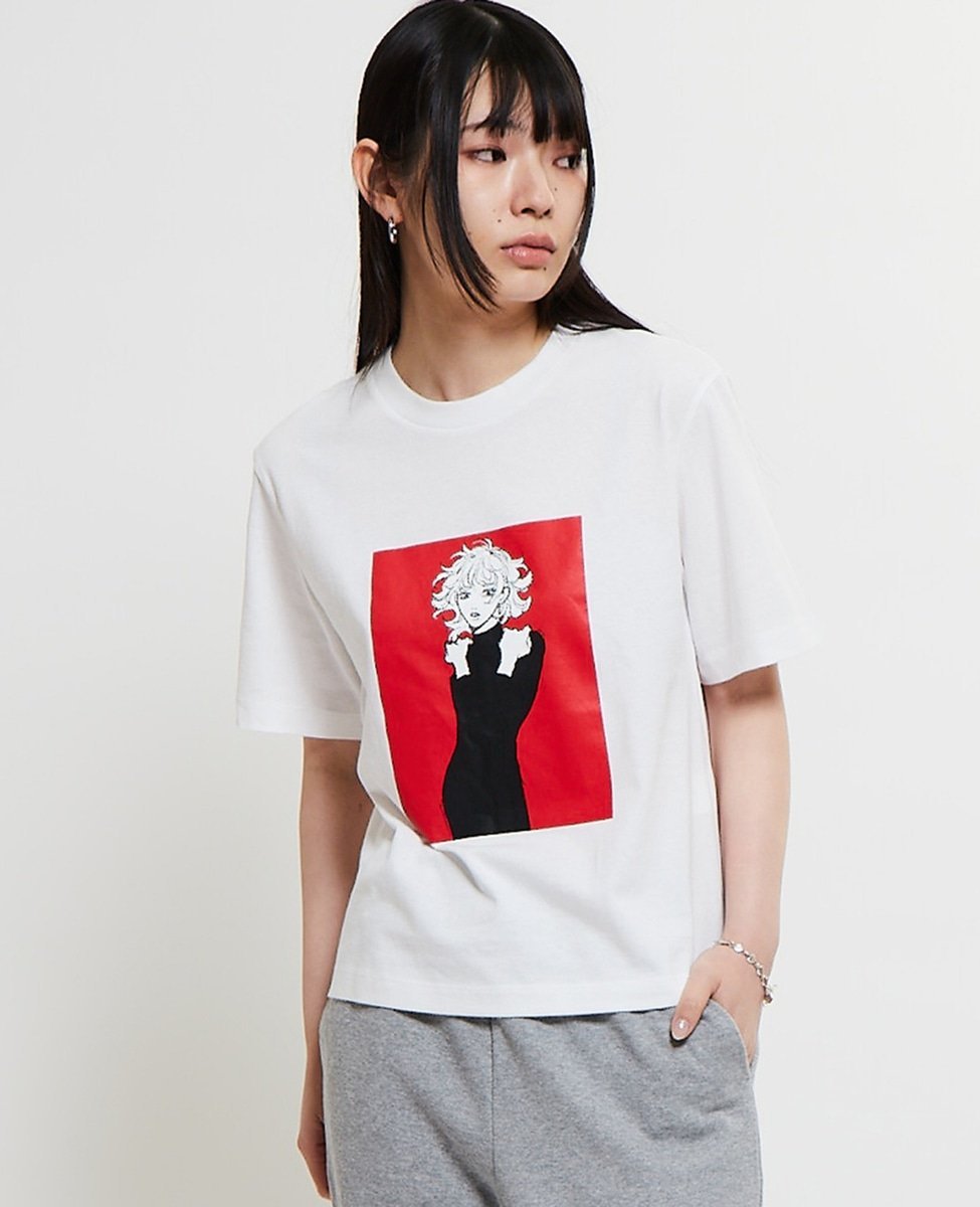 Soffitto 《コラボ》【Soffitto*TINDA】プリントTシャツ ソフィット トップス カットソー・Tシャツ ホワイト ブラック