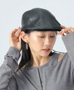 BEAMS HEART WOMEN フェイクレザー ハンチング ビームス ハート 帽子 キャップ ブラウン ブラック【送料無料】