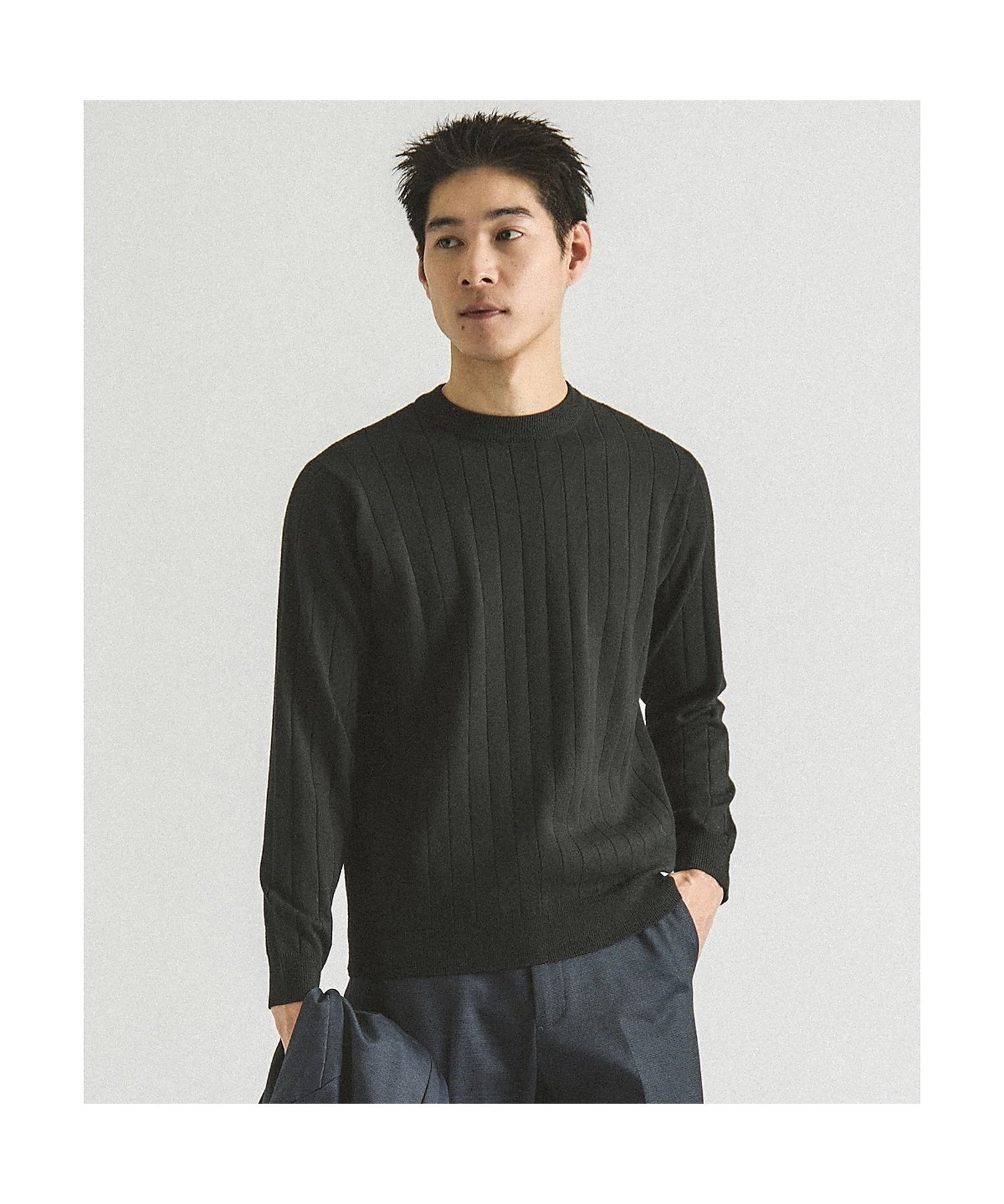 【SALE／20%OFF】ABAHOUSE LASTWORD 【カシミヤタッチ】プルオーバー クルーネック ニット / ウォッシャブル アバハウス トップス ニット ホワイト ブラック ネイビー グレー グリーン【送料無料】