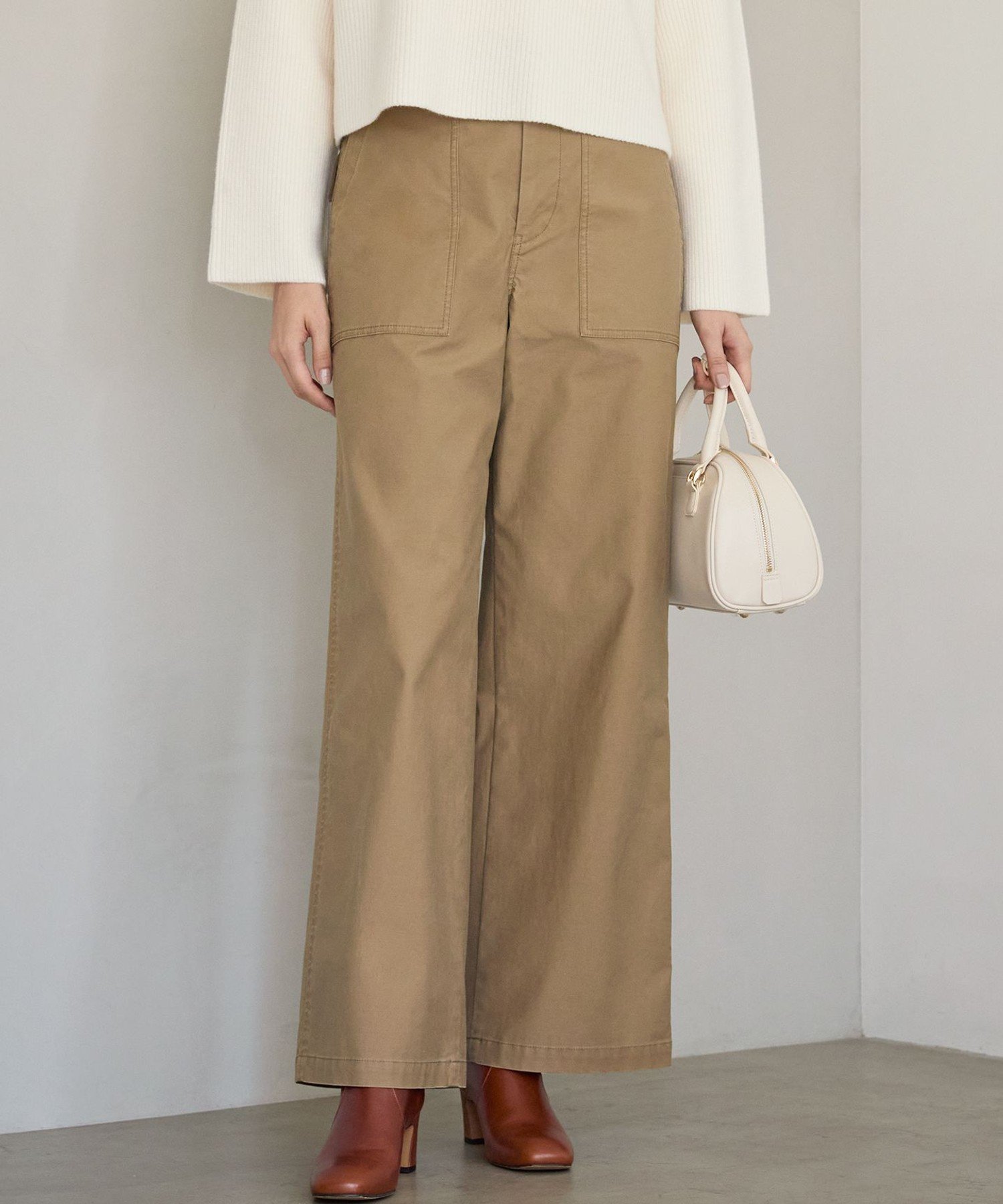 23区 L 【SLOW/一部店舗限定】ミリタリーボトム ベイカーパンツ ニジュウサンク パンツ その他のパンツ ベージュ カーキグリーン グレー