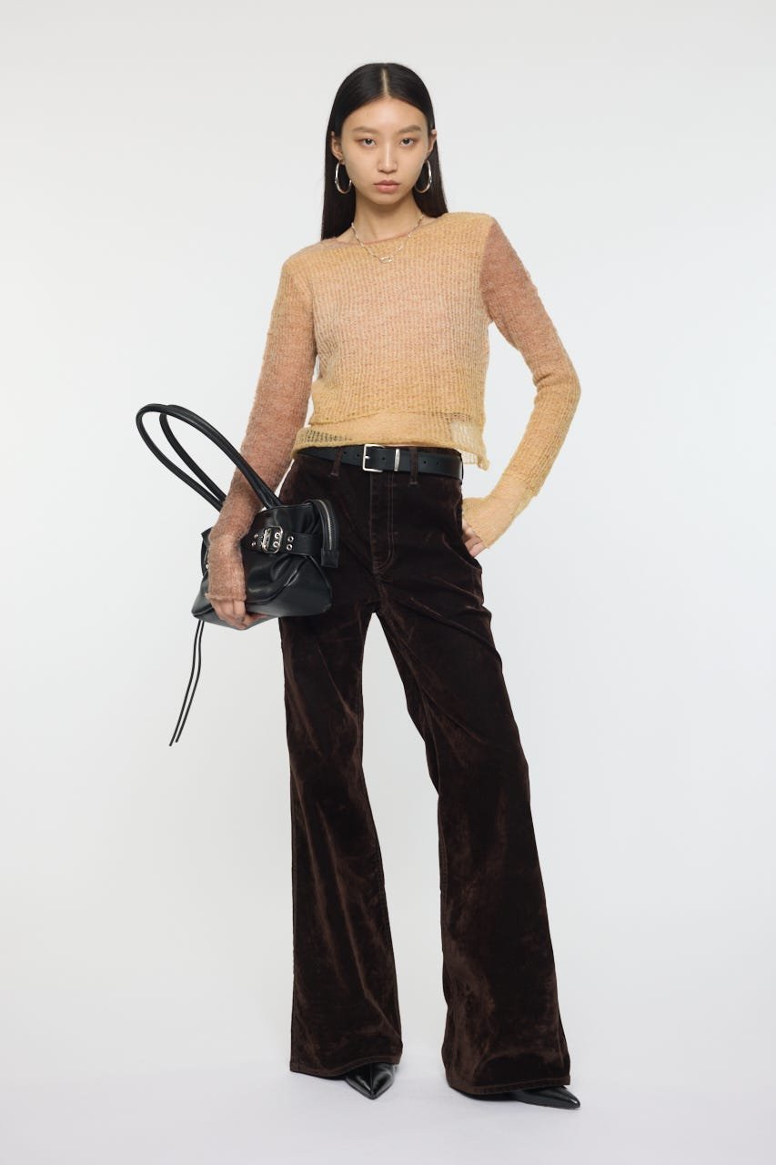 【SALE／50%OFF】MOUSSY GRADATION CROPPED KNIT トップス マウジー トップス ニット ベージュ【送料無料】