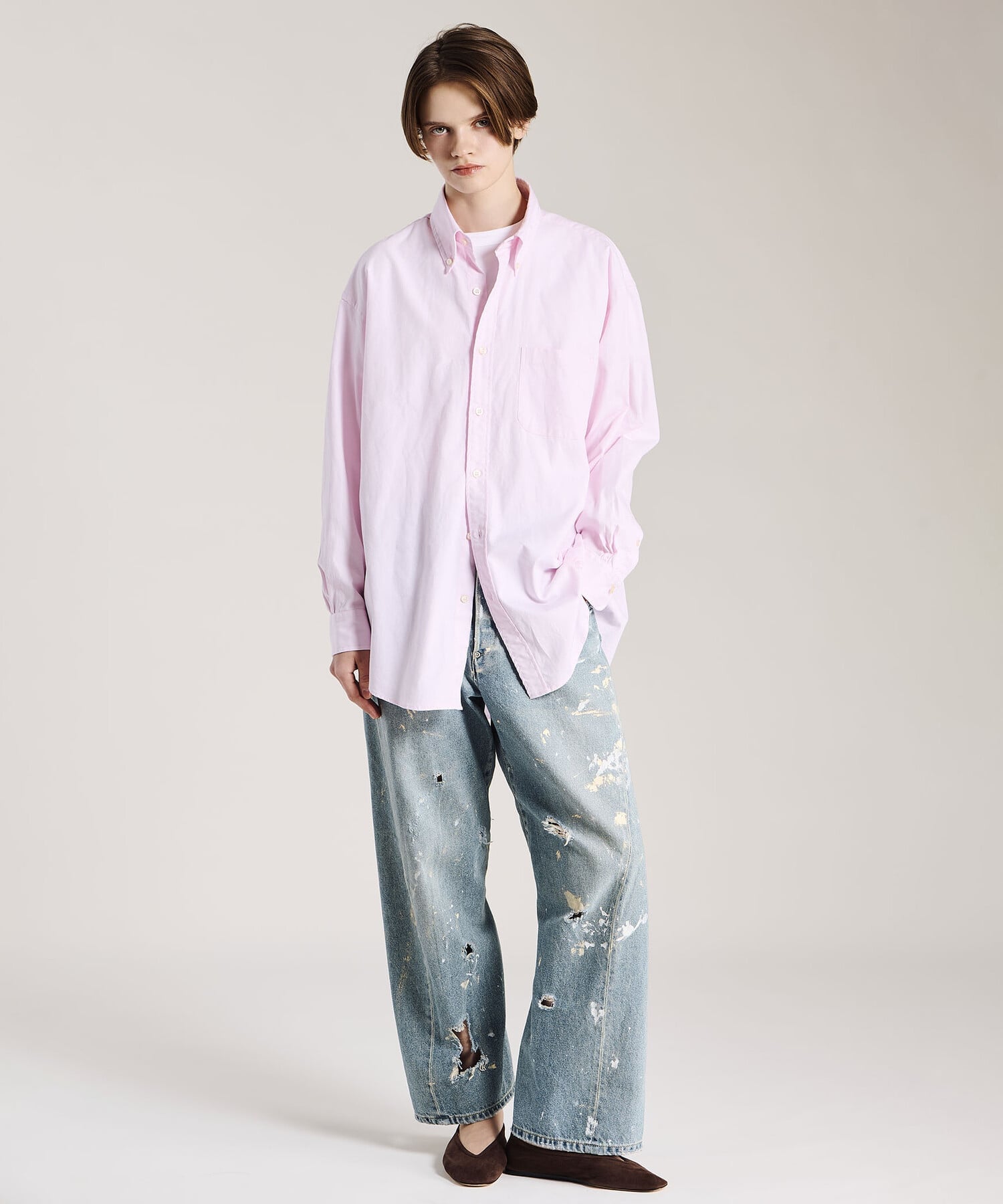 Bshop Brooks Brothers ｜＜別注＞ピンポイントオックスフォード ポロカラーボタンダウンシャツ WOMEN ビショップ トップス シャツ・ブラウス ピンク