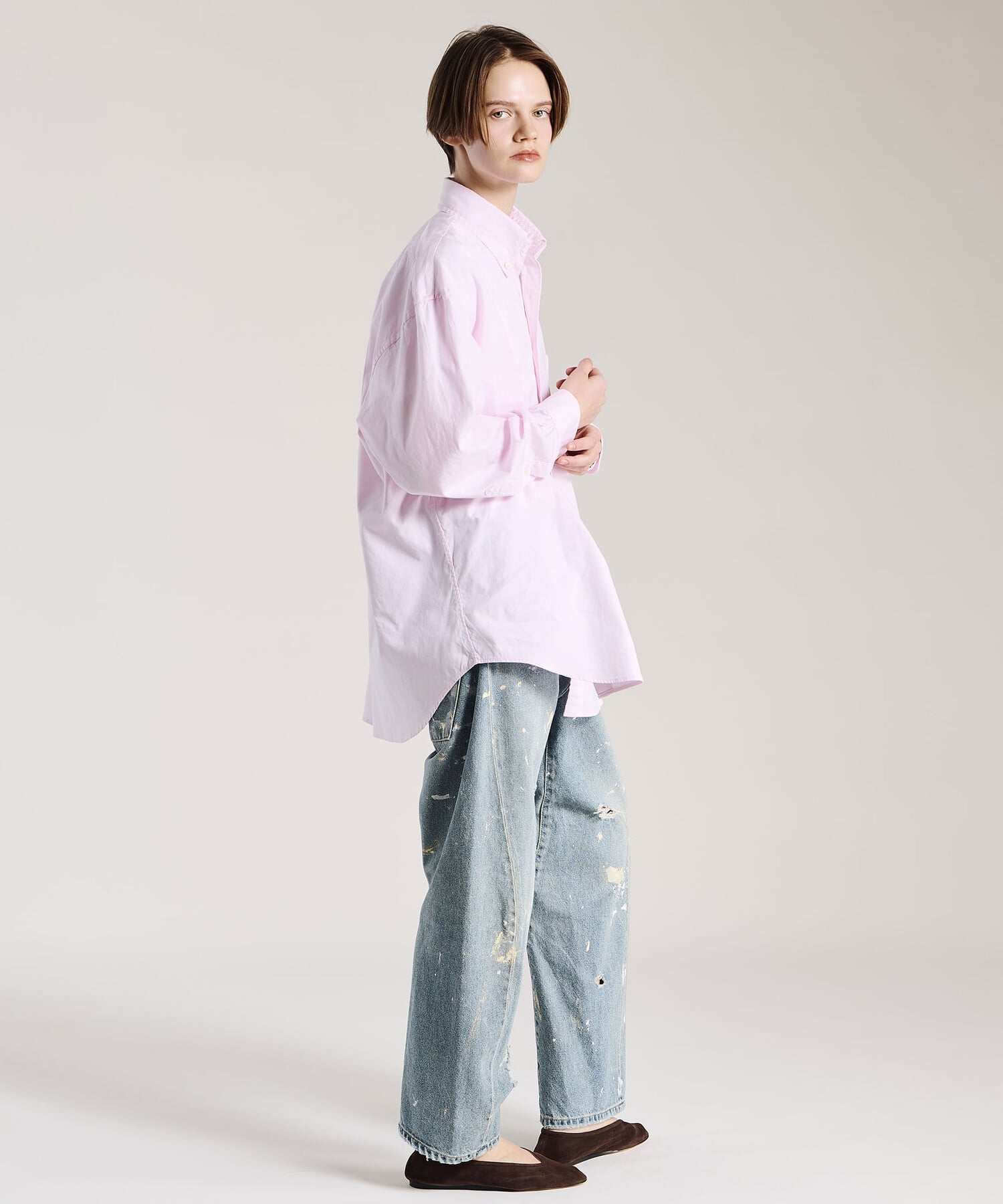 Bshop Brooks Brothers ｜＜別注＞ピンポイントオックスフォード ポロカラーボタンダウンシャツ WOMEN ビショップ トップス シャツ・ブラウス ピンク