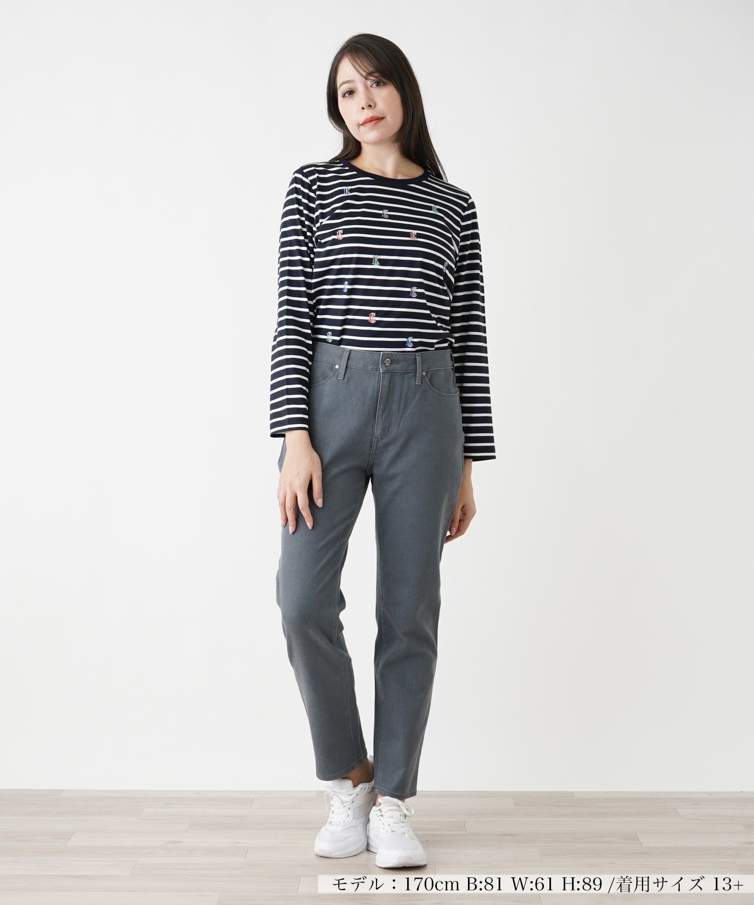 Leilian PLUS HOUSE 【店頭人気】デニムパンツ【L JEANS】 レリアン プラスハウス パンツ ジーンズ・デニムパンツ グレー