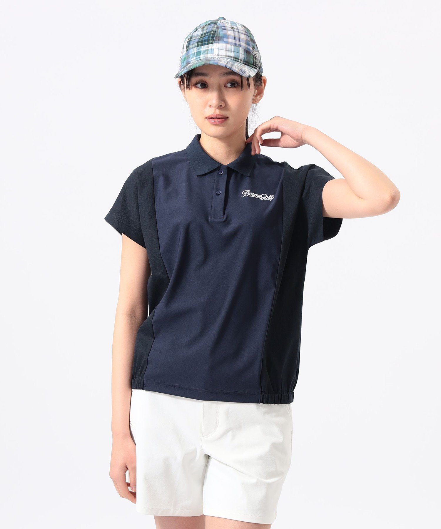 BEAMS GOLF ORANGE LABEL ORANGE LABEL / 異素材 切り替え ポロシャツ ビームス ゴルフ トップス ポロシャツ ホワイト ネイビー【送料無料】