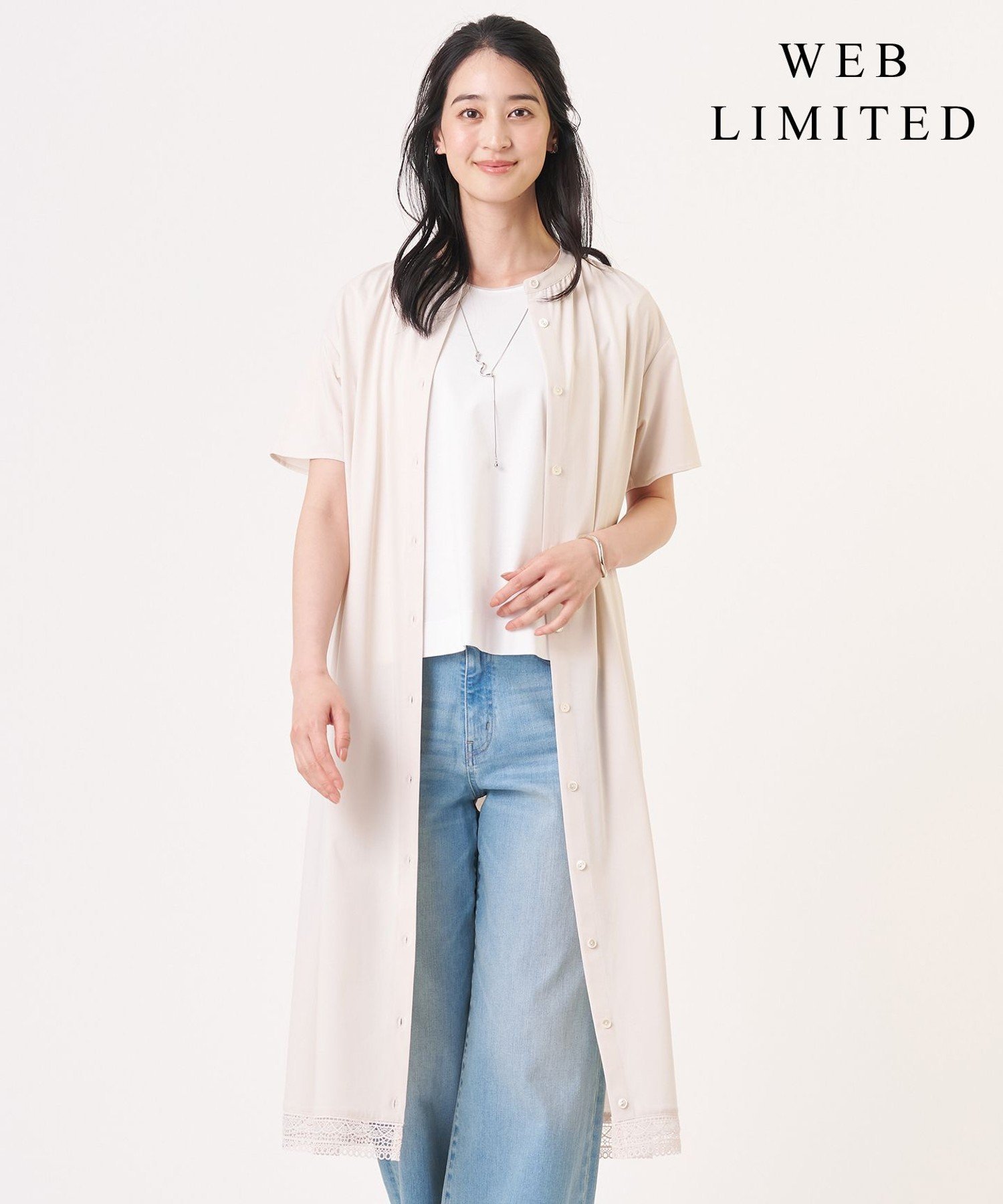 J.PRESS 【WEB限定】プレーティングジャージー ワンピース ジェイプレス ワンピース・ドレス ワンピース ネイビー グレー