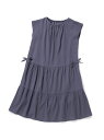 【SALE/60%OFF】ROPE' PICNIC KIDS 【KIDS】【リンクコーデ】楊柳リボンティアードワンピース ロペピクニック ワンピース・ドレス ワンピース ブラック パープル(4)