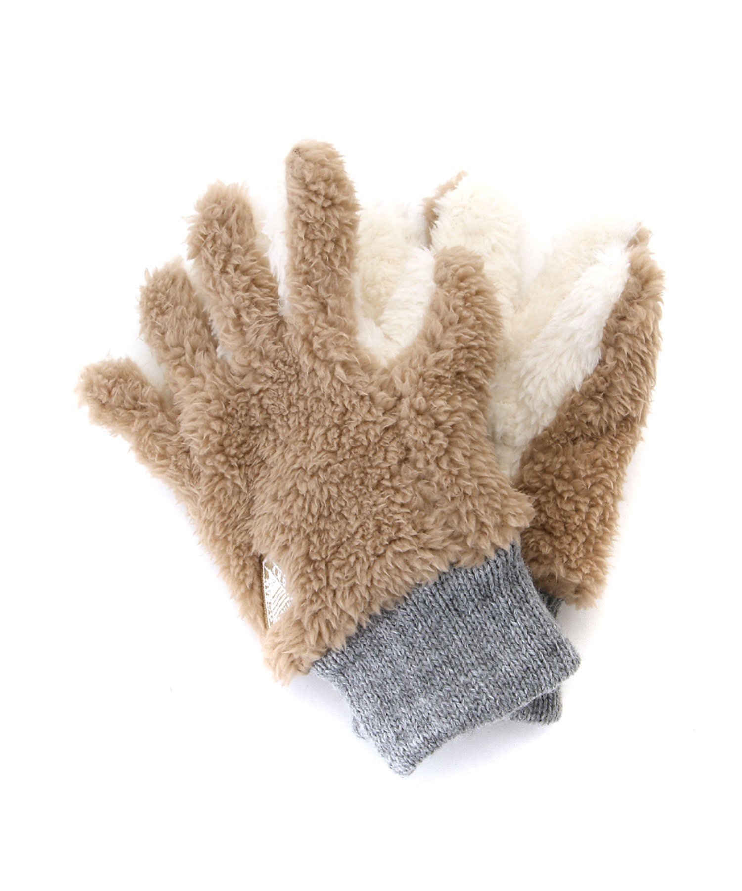 【SALE／50%OFF】OCEAN&GROUND OCEAN&GROUND/(K)バイカラーボア手袋 オーシャンアンドグラウンド ファ..