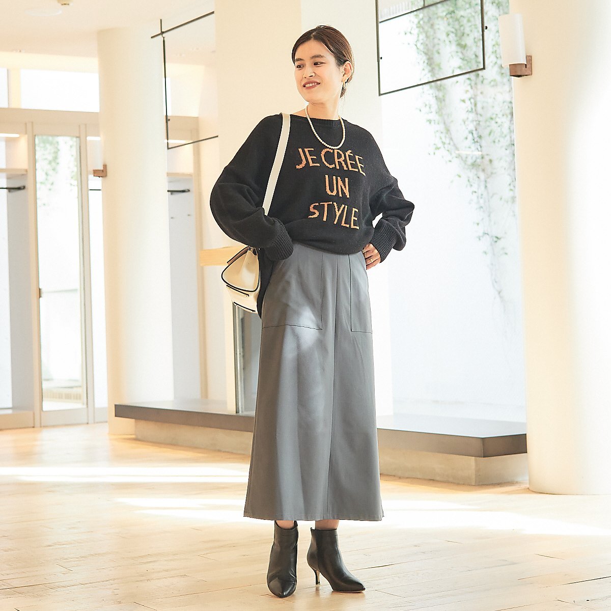 Rouge vif la cle ストレッチフレアスカート ルージュ・ヴィフ ラクレ スカート ロング・マキシスカート グレー