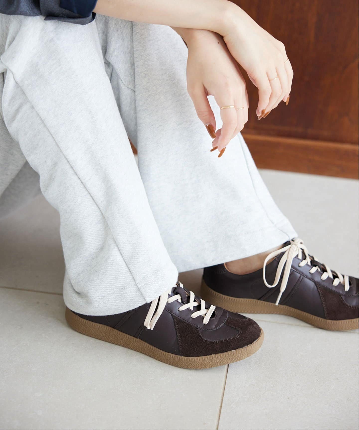 SLOBE IENA Le Sans Pareilル サン パレイユ SLOBE別注 ジャーマントレーナー スローブ イエナ シューズ・靴 スニーカー ブラウン ホワイト【送料無料】のサムネイル