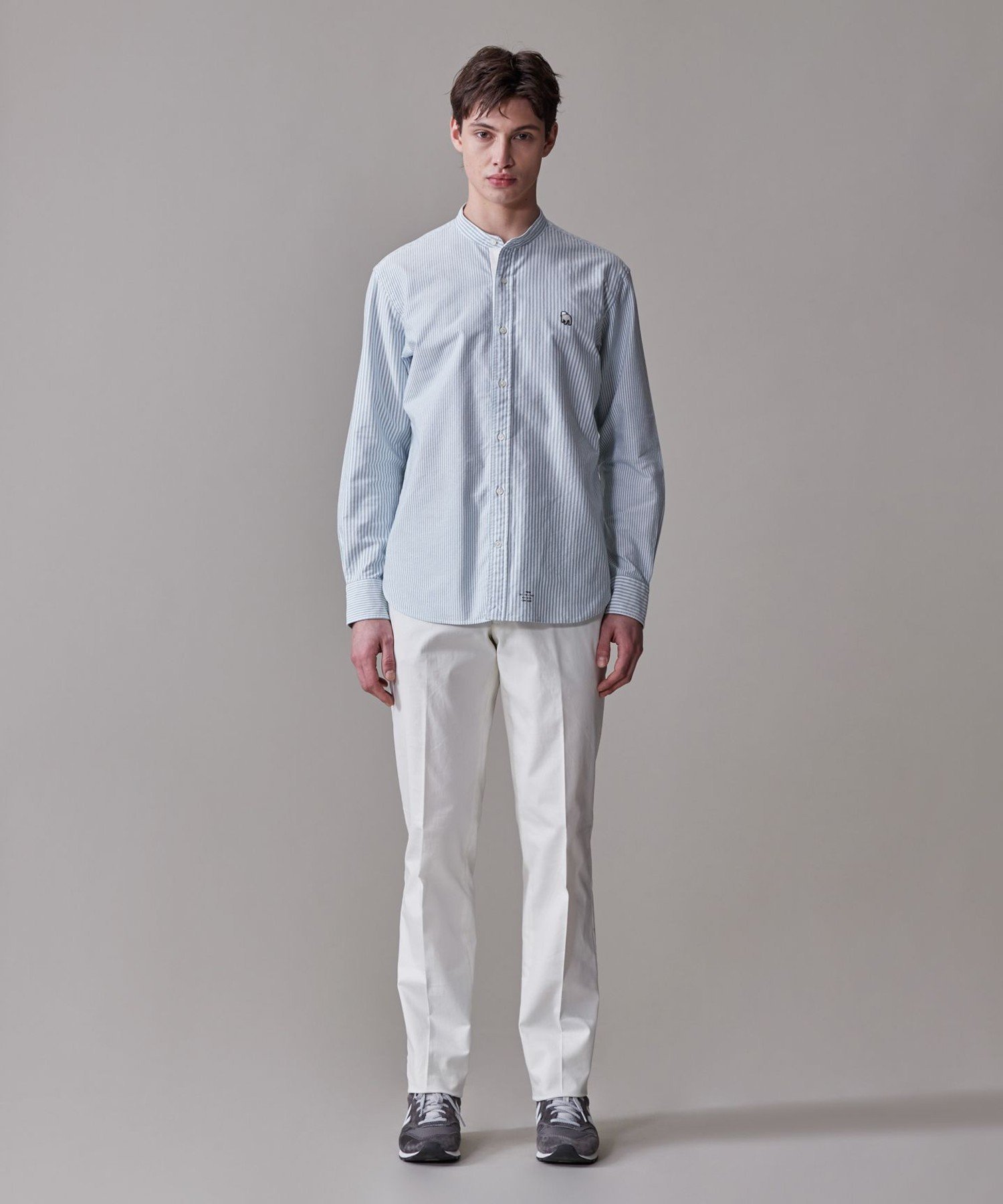 J.PRESS 【IVY COLLECTION】【毎シーズン大好評】バックブル ロンストクレイジーパターン バンドカラーシャツ ジェイプレス トップス シャツ・ブラウス グリーン ベージュ