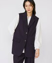 【SALE/40%OFF】INED 《大きいサイズ》TRストレッチカラーレスジレ イネド トップス ベスト・ジレ ネイビー グレー【送料無料】