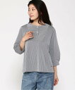 【SALE/50%OFF】CROCODILE (W)サッカー素材 ストライプ柄 カットソー クロコダイル トップス カットソー・Tシャツ ネイビー グリーン【送料無料】
