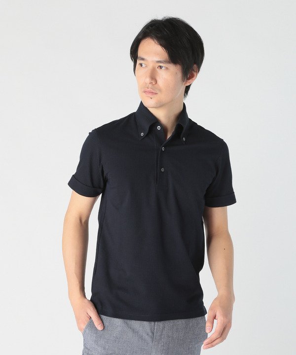 【SALE／50%OFF】CROWDED CLOSET 千鳥柄ジャカードニットジャージポロ メンズ ビギ...