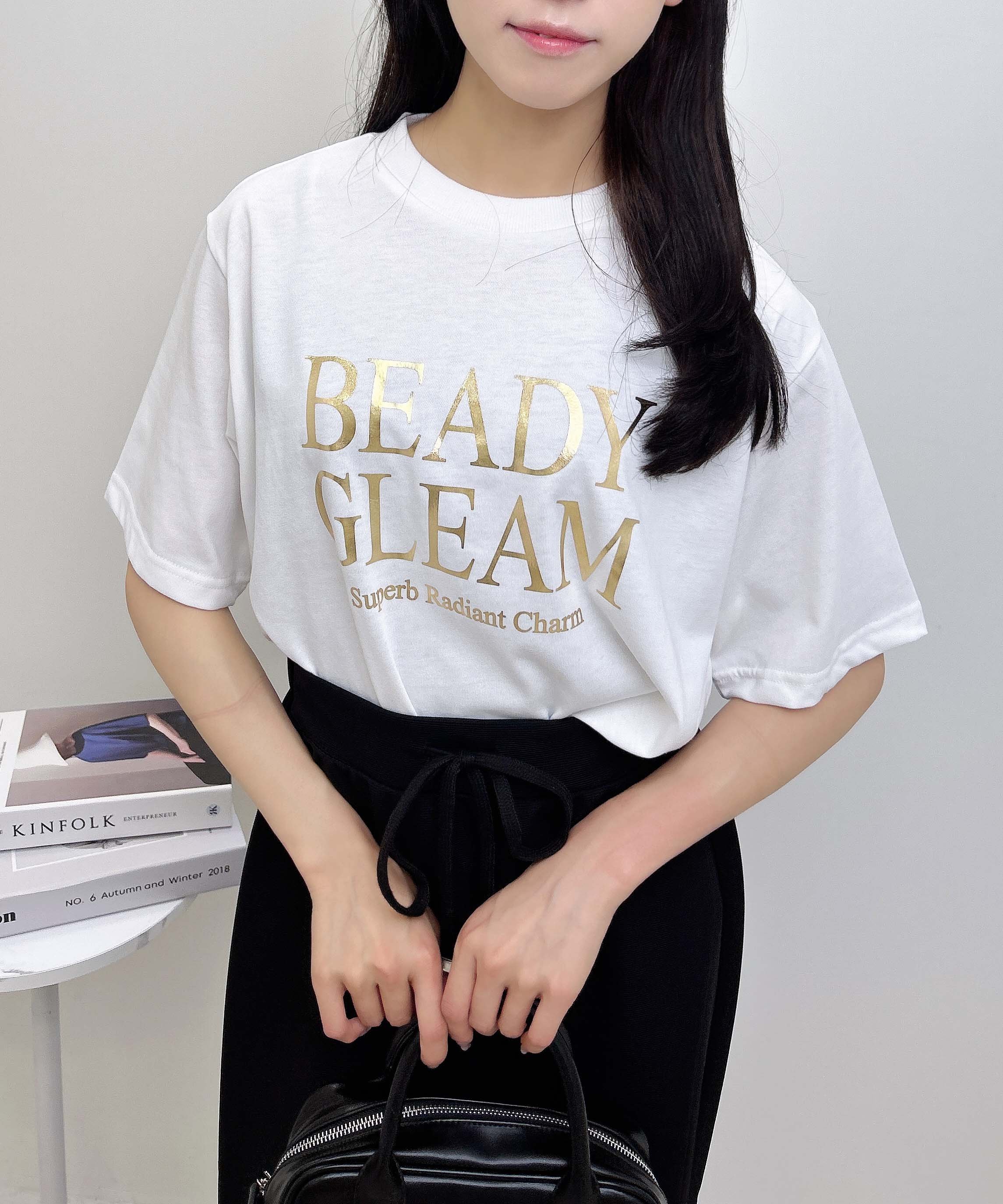 【SALE／13%OFF】INGNI 箔プリントロゴTシャツ イング トップス カットソー・Tシャツ ホワイト グレーのサムネイル