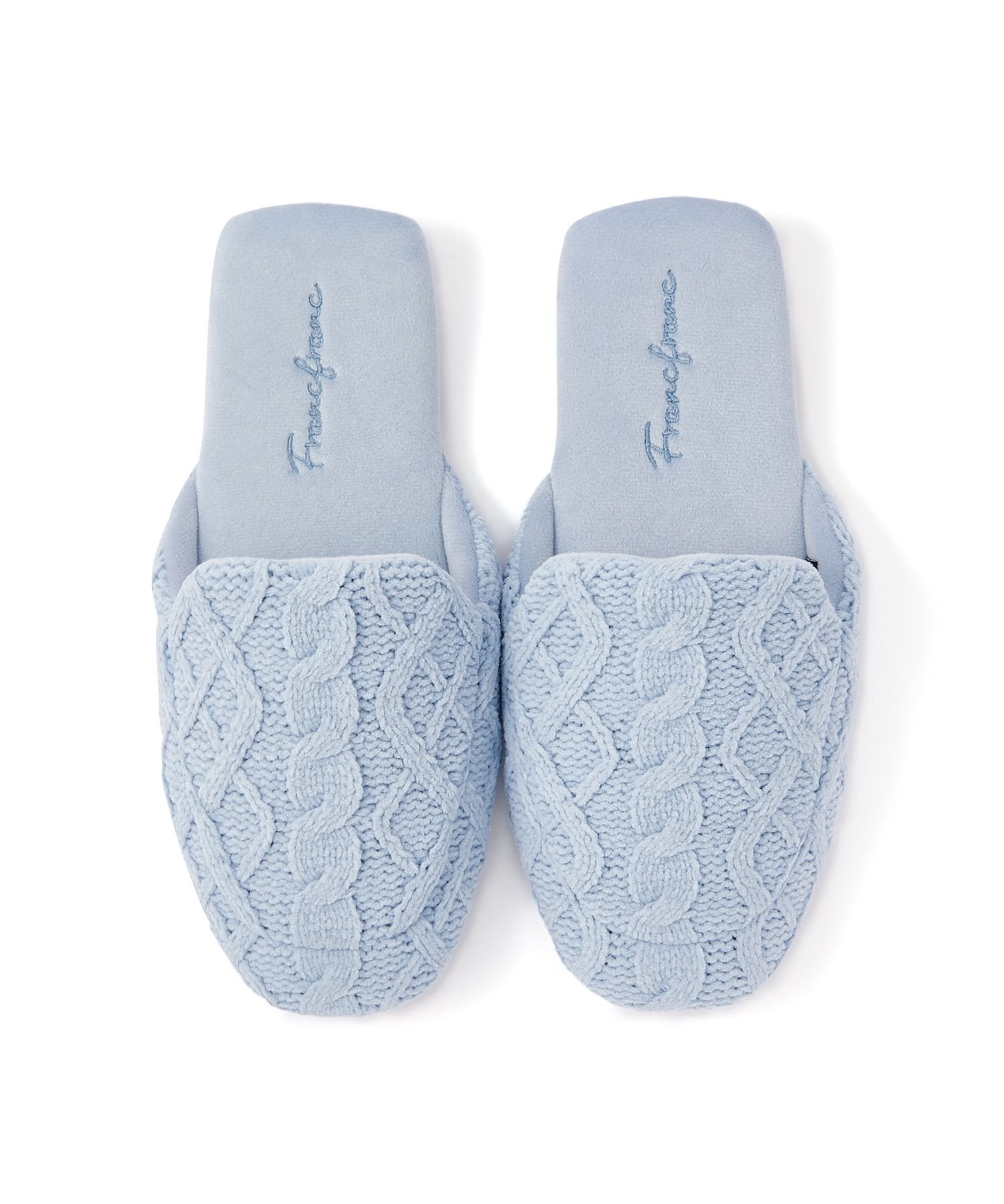 Francfranc ケーブルニット ルームシューズ ライトブルー フランフラン 靴下・レッグウェア その他の靴..