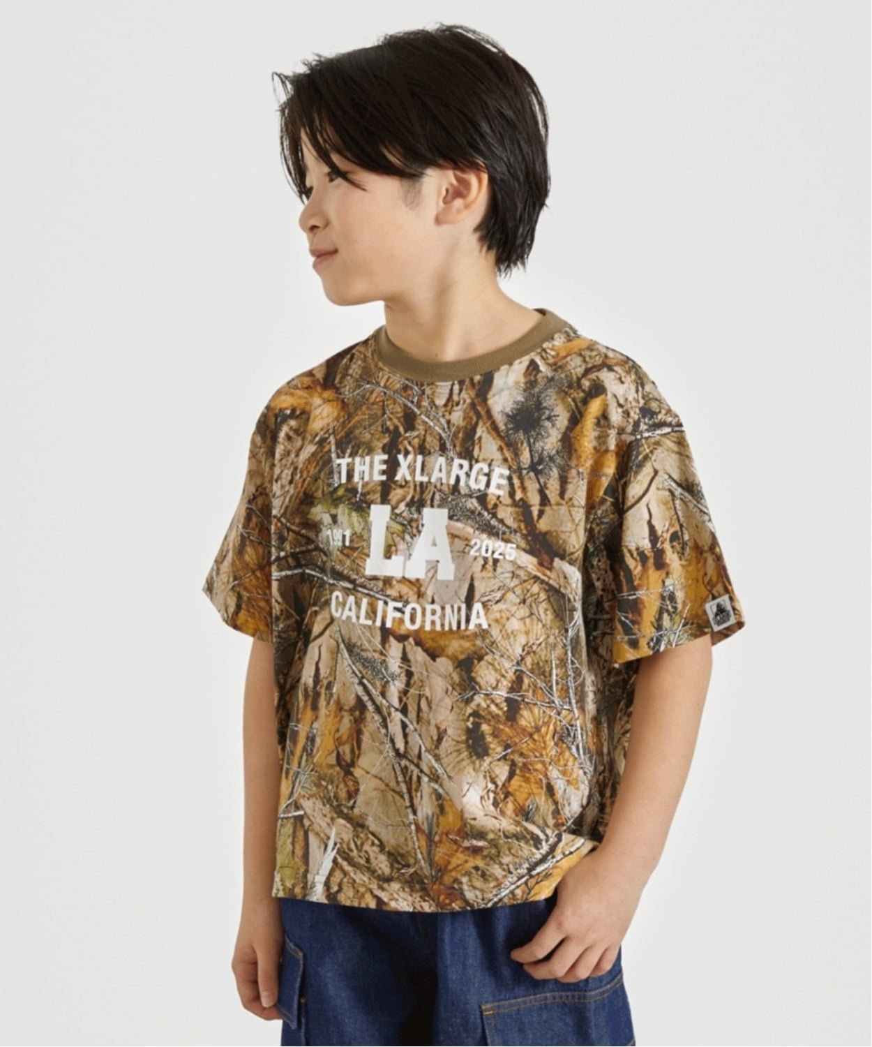XLARGE KIDS ツリーカモ柄 半袖Tシャツ ナルミヤオンライン トップス カットソー Tシャツ カーキグリーン【送料無料】