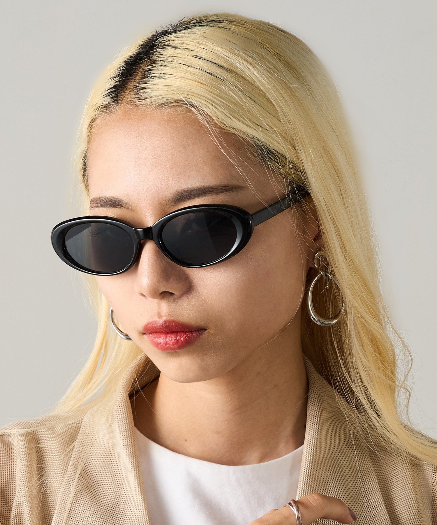 MAGASIN DE MODE Onjna MAGASIN DE MODE Onjna/オーバルサングラス フラットレンズ TY2977 セットアップセブン ファッション雑貨 サングラス ブラック グレー【送料無料】