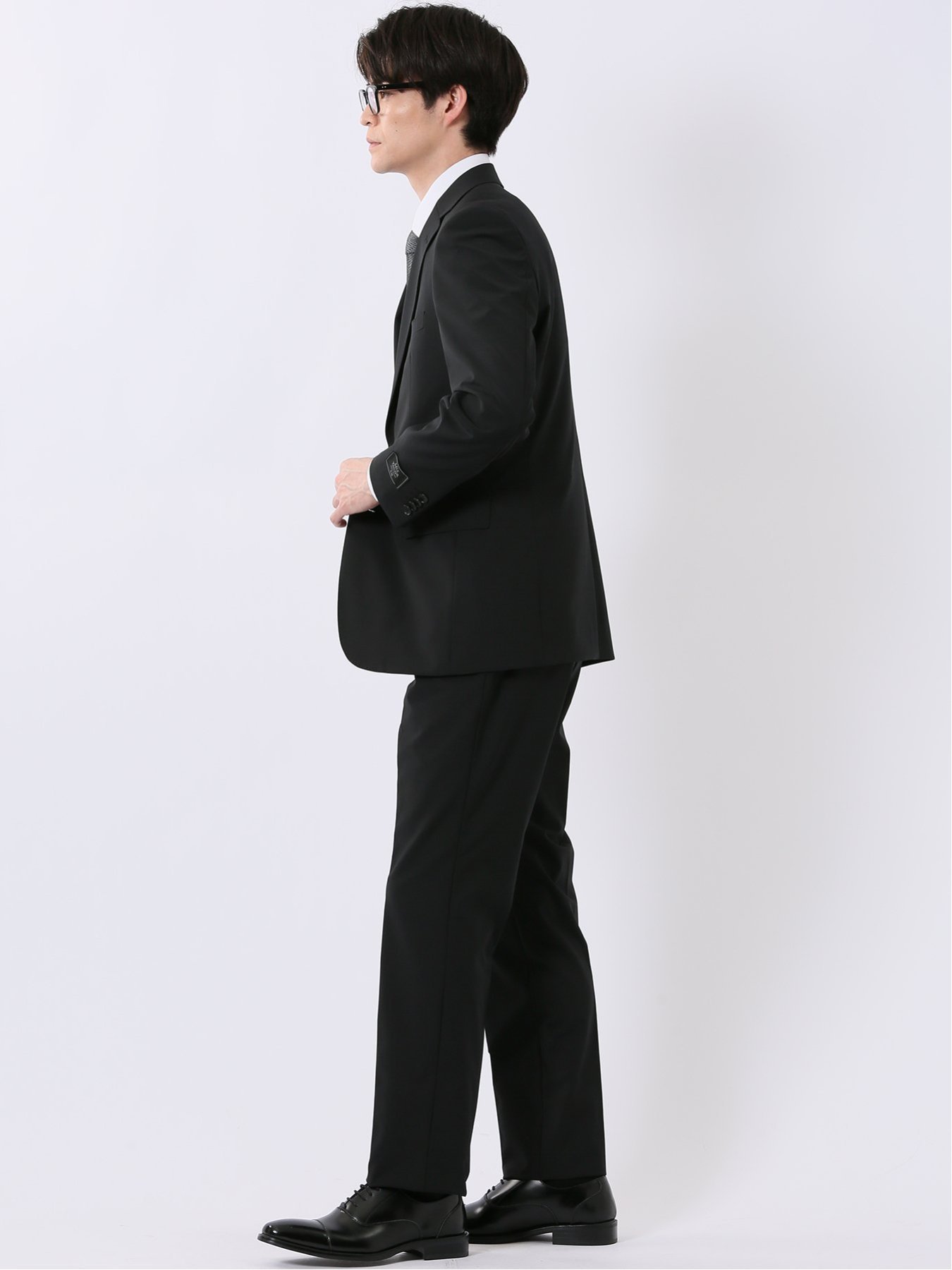 【SALE／10%OFF】TAKA-Q ウール混 ストレッチ スリムフィット 2ボタン 2ピース スーツ 無地 黒 タカキュー スーツ・フォーマル セットアップスーツ【送料無料】
