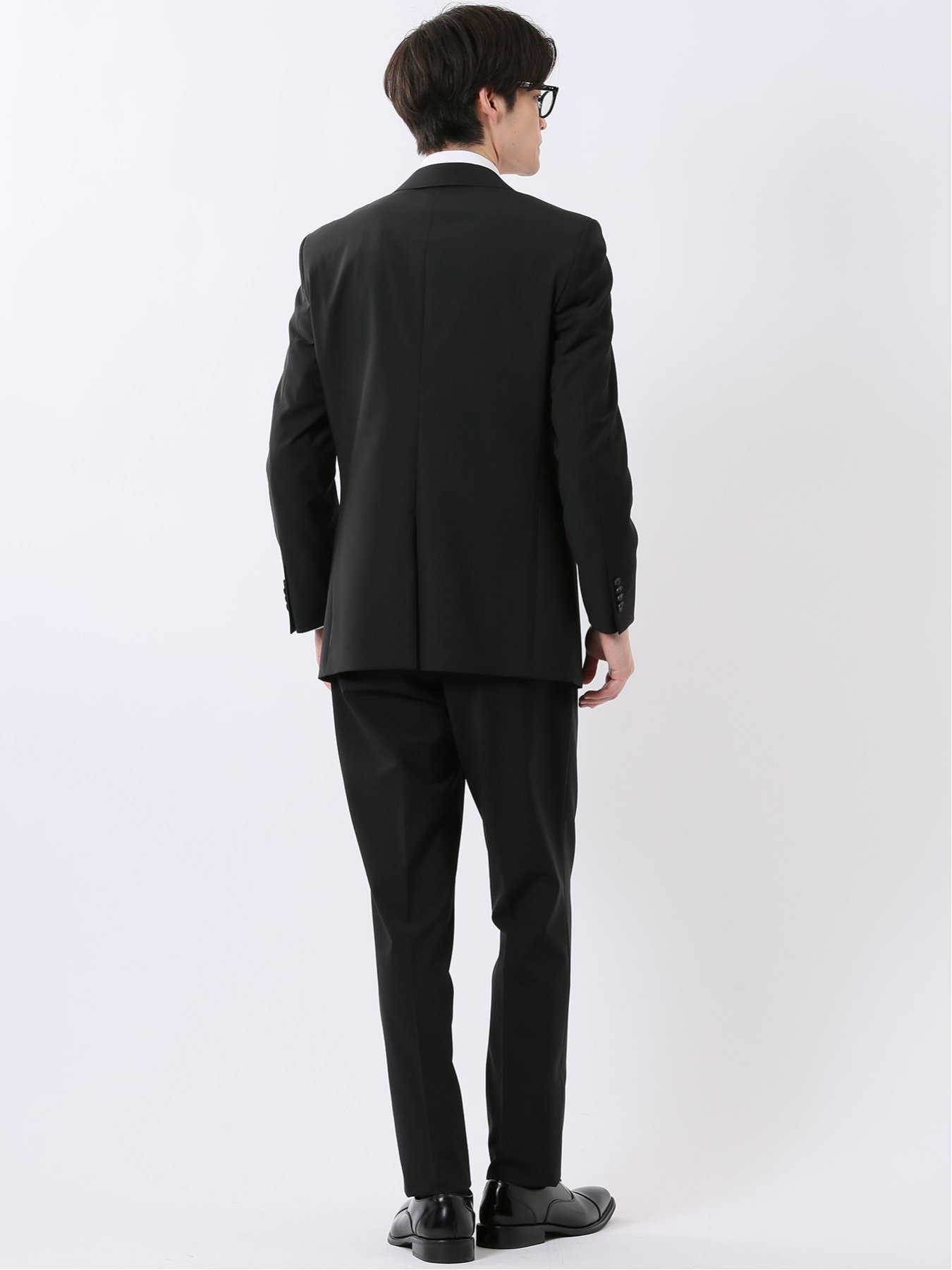 【SALE／10%OFF】TAKA-Q ウール混 ストレッチ スリムフィット 2ボタン 2ピース スーツ 無地 黒 タカキュー スーツ・フォーマル セットアップスーツ【送料無料】