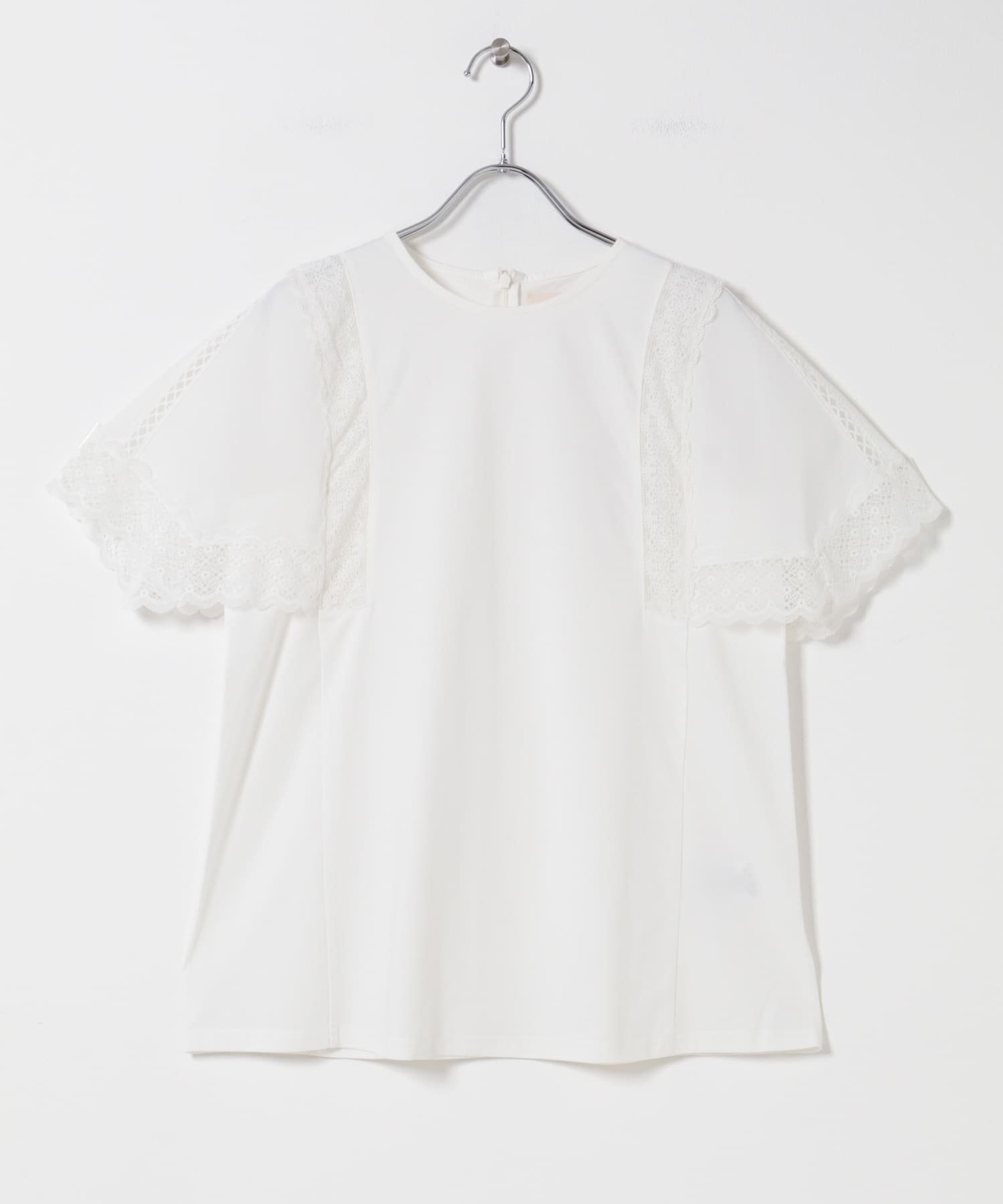 ROSSO MARILYN MOON LACED SLEEVE CUTSEW アーバンリサーチロッソ トップス カットソー・Tシャツ ホワイト ブラック