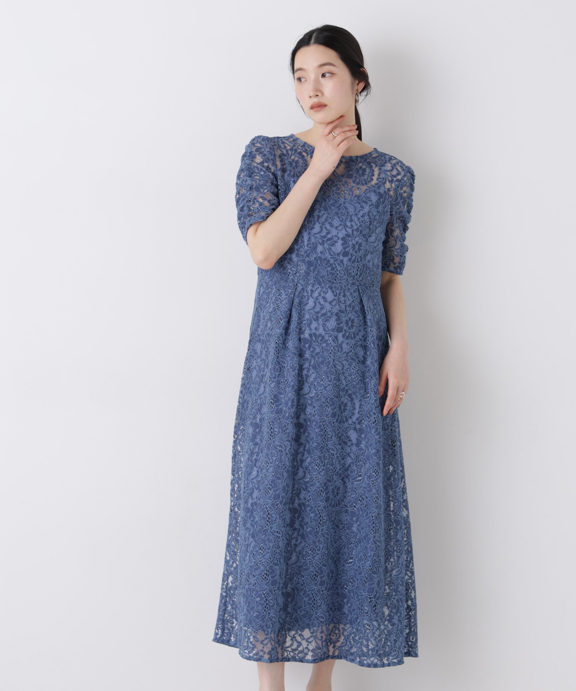 【SALE／30%OFF】NANO universe kaene/配色レースエプロンワンピース ナノユニバース ワンピース・ドレス ワンピース ブルー【送料無料】 stylife-15680828 Rakuten Fashion サンプル画像2