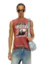 【SALE/40%OFF】DIESEL メンズ タンクトップ プリント ディーゼル トップス ノースリーブ・タンクトップ レッド【送料無料】