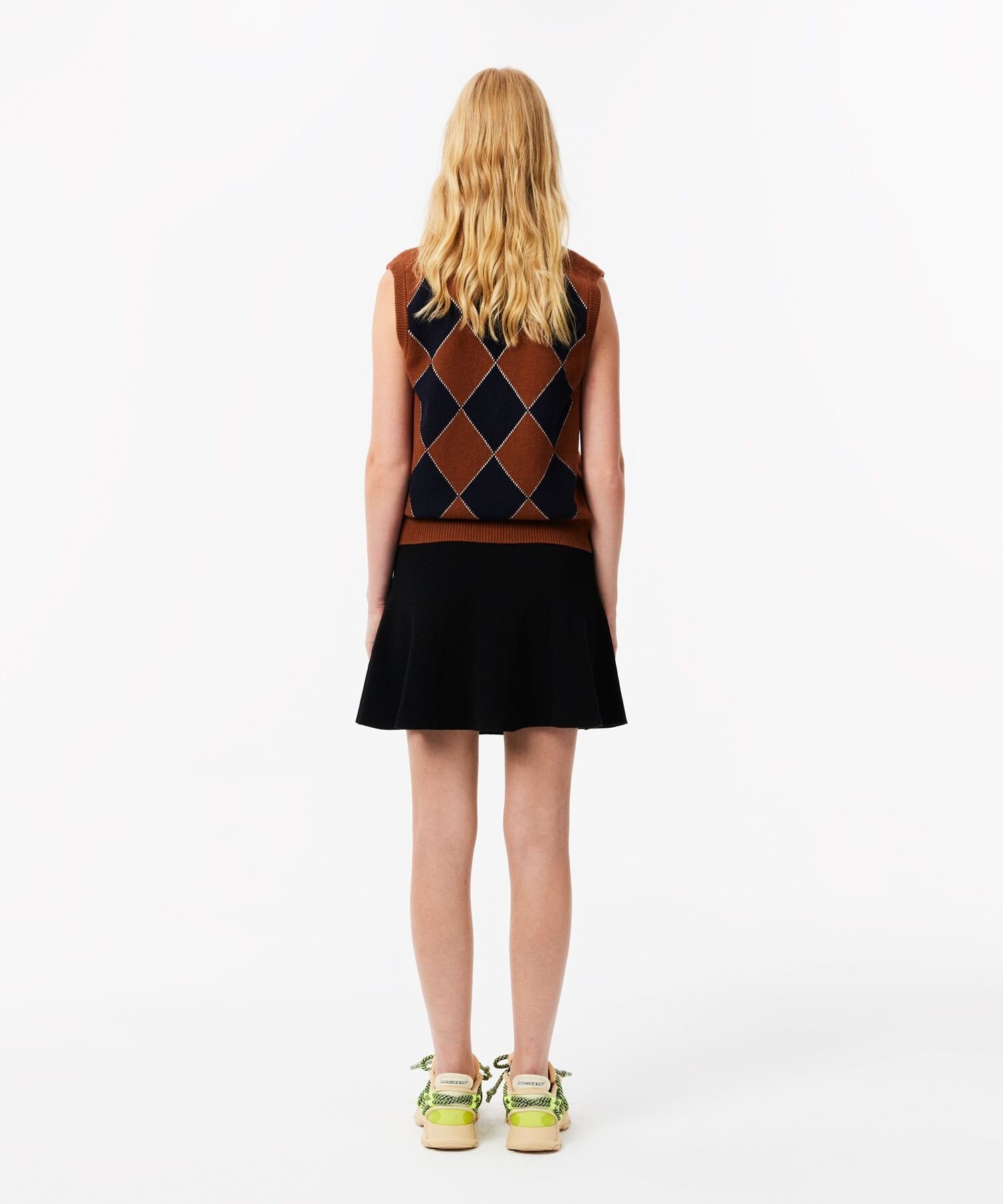 【SALE／40%OFF】LACOSTE 3Dニッティングフレアスカート ラコステ スカート その他のスカート ブラック【送料無料】