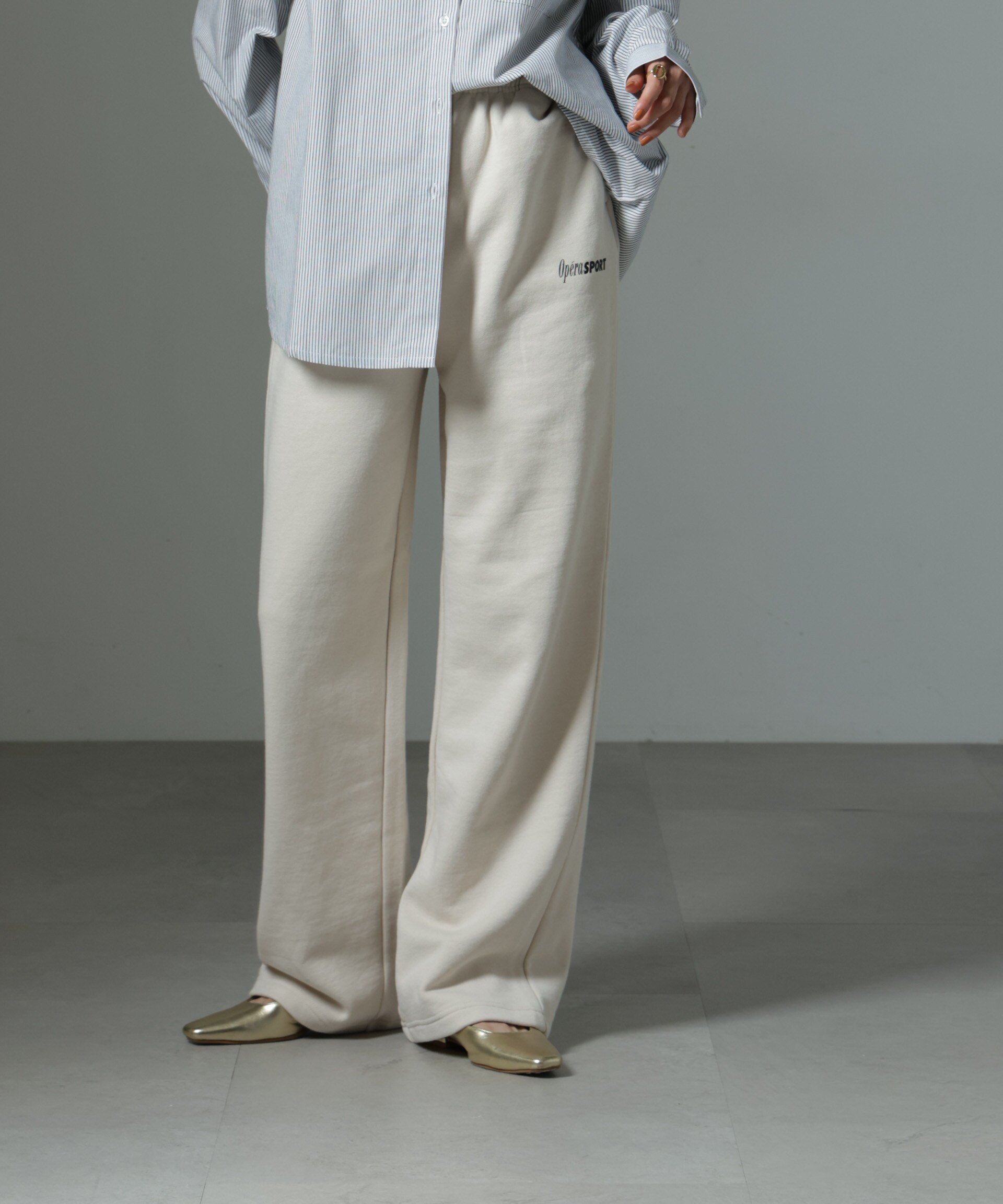 NANO universe OperaSPORT/RAYAN UNISEX SWEATPANTS ナノユニバース パンツ その他のパンツ ホワイト ネイビー