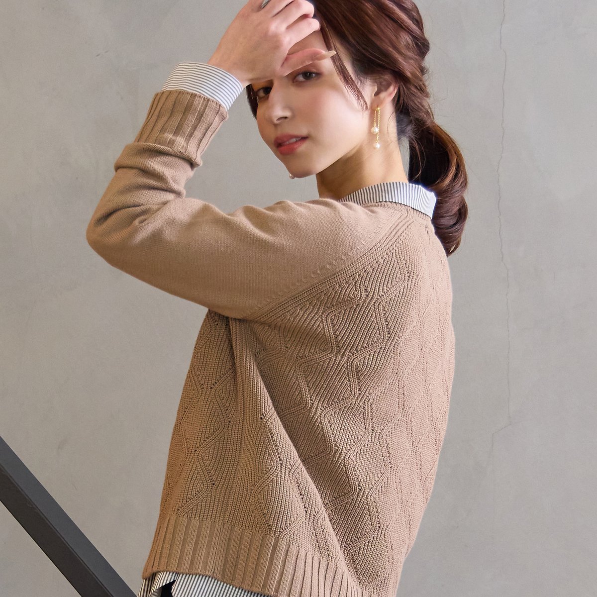 【SALE／62%OFF】Liliane Burty Eclat 綿混プルオーバーニット リリアンビューティ エクラ トップス ニット【送料無料】