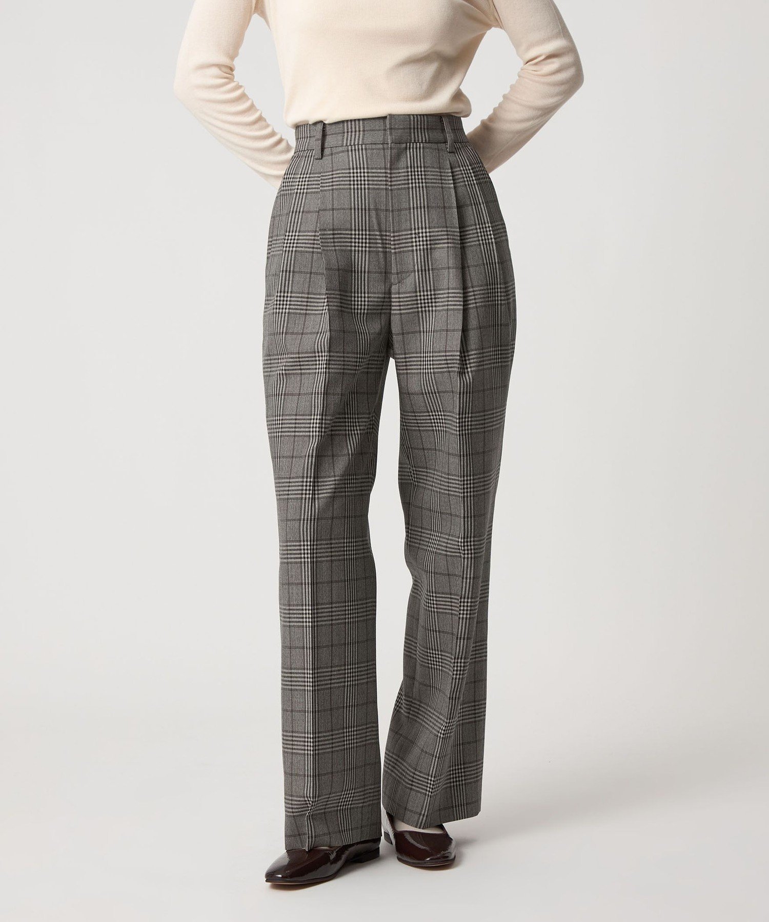 Steven Alan ＜Steven Alan＞メランジ タック ワイド パンツ ユナイテッドアローズ アウトレット パンツ スラックス・ドレスパンツ ネイビー グレー