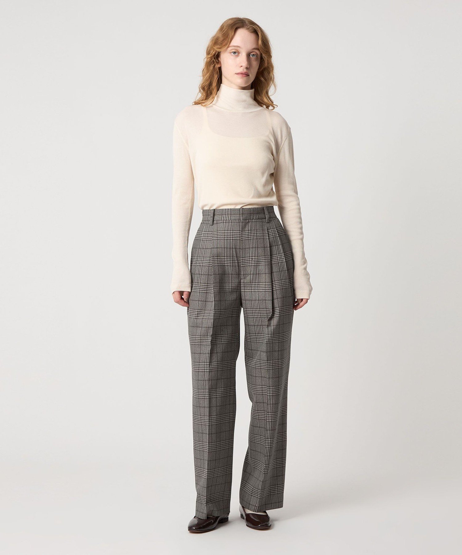 Steven Alan ＜Steven Alan＞メランジ タック ワイド パンツ ユナイテッドアローズ アウトレット パンツ スラックス・ドレスパンツ ネイビー グレー