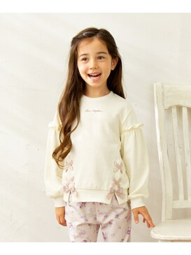 【SALE/20%OFF】any FAM KIDS 【90-130?】裏毛レースアップ トレーナー エニィファム カットソー スウェット ピンク ホワイト ネイビー パープル