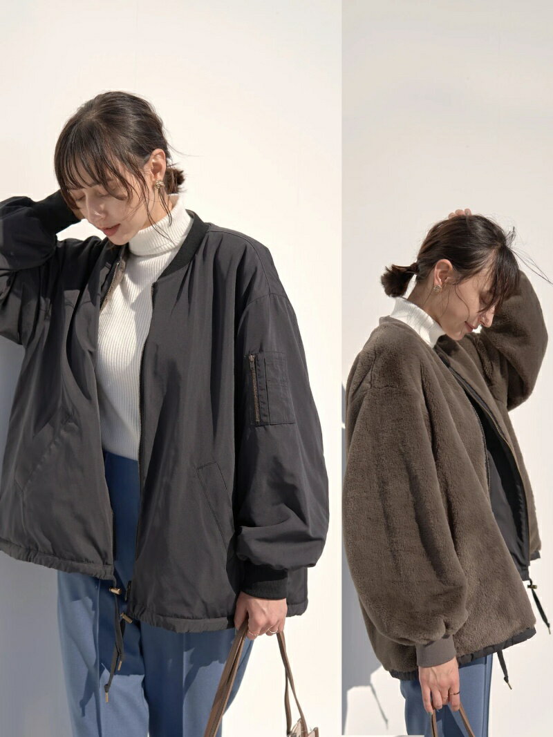 【SALE／80%OFF】earth music&ecology リバーシブルMA-1 アースミュージック&エコロジー ジャケット・アウター その他のジャケット・アウター ベージュ カーキグリーン ブラックのサムネイル