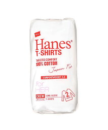 Hanes Hanes/(W)JAPAN FIT クルーネックロングスリーブTシャツ 2枚組 ジーンズメイト トップス カットソー・Tシャツ ホワイト【送料無料】