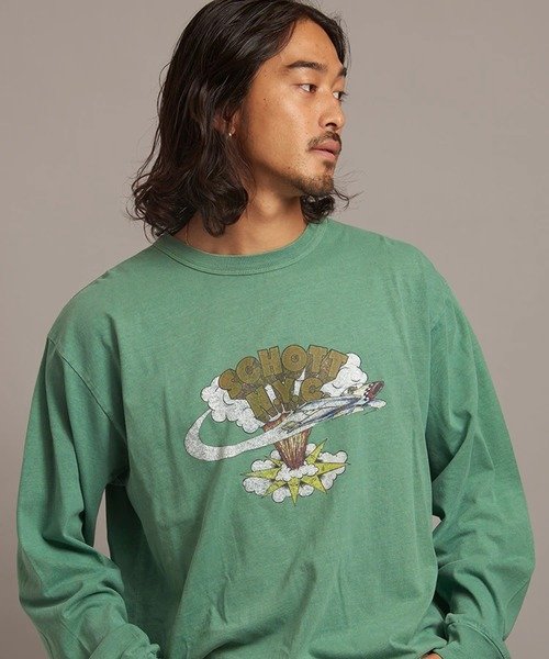 【SALE／30%OFF】SELECT BRANDS Schott/ショット AIRPLAIN LS T-SHIRT(MENS) ジャックローズ トップス カットソー・Tシャツ ブラック グリーン【送料無料】