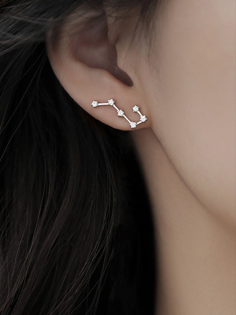 Coo+i/(W)スターデザインピアス スレンダー アクセサリー・腕時計 ピアス シルバー