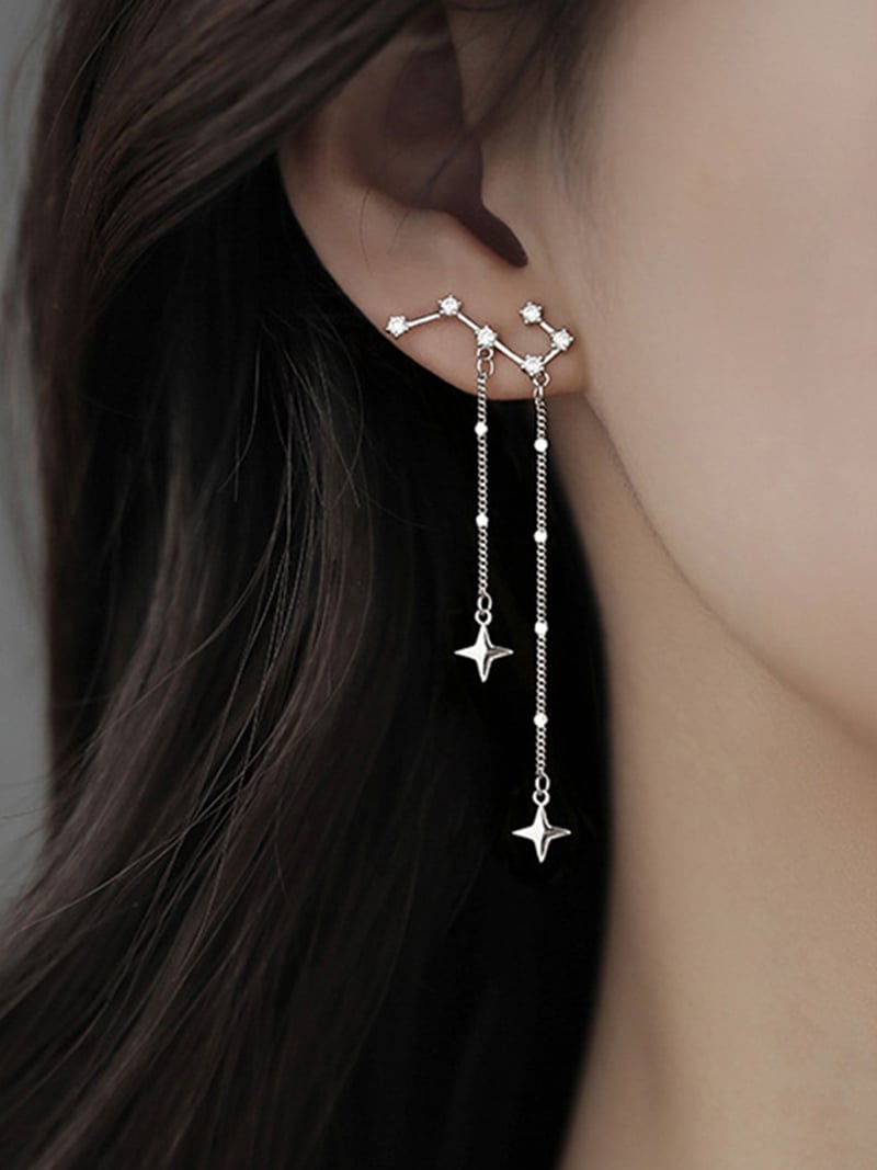 Coo+i/(W)スターデザインピアス スレンダー アクセサリー・腕時計 ピアス シルバー