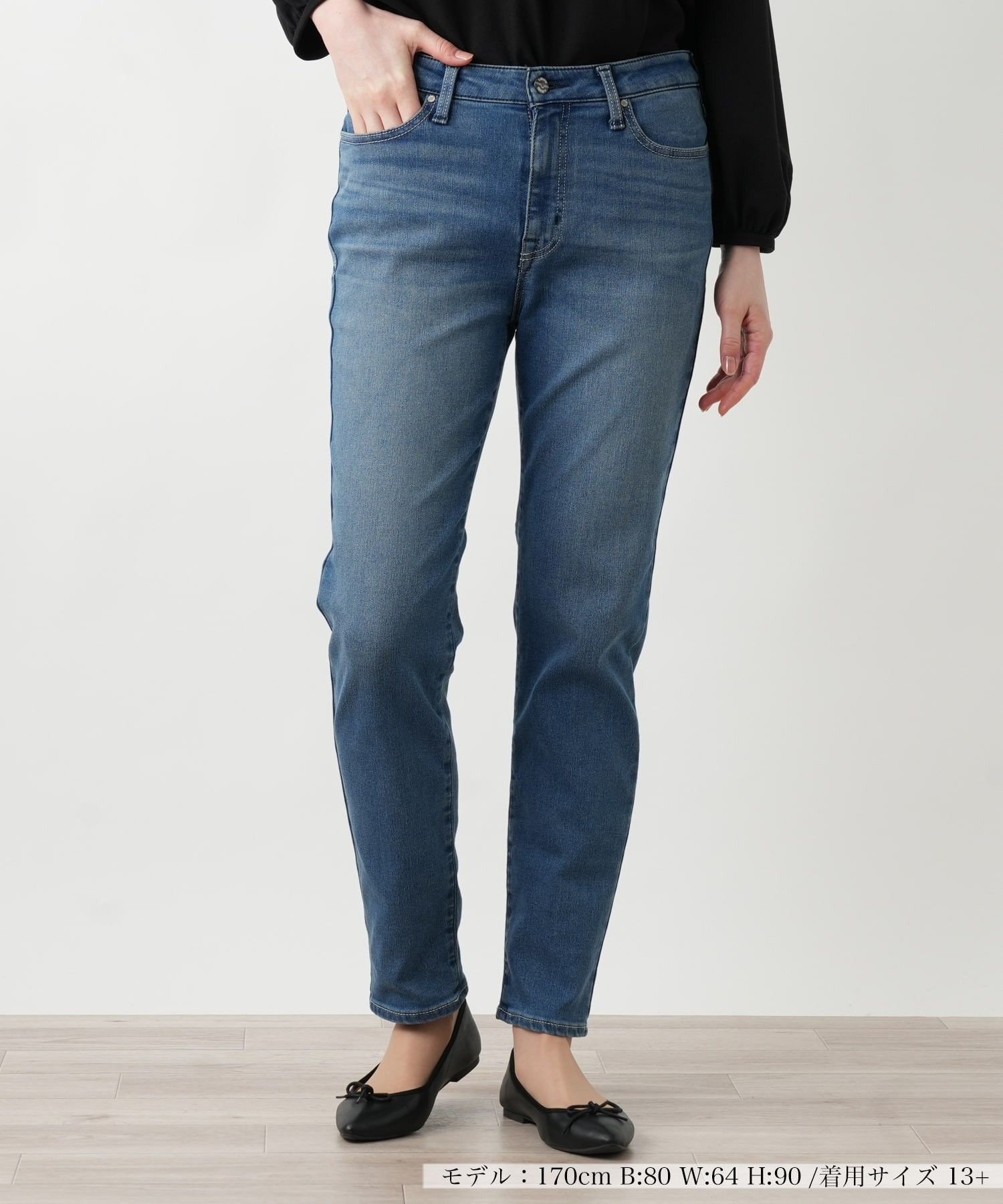 Leilian PLUS HOUSE 【店頭人気】ウォッシュデニムパンツ【L JEANS】 レリアン プラスハウス パンツ ジーンズ・デニムパンツ