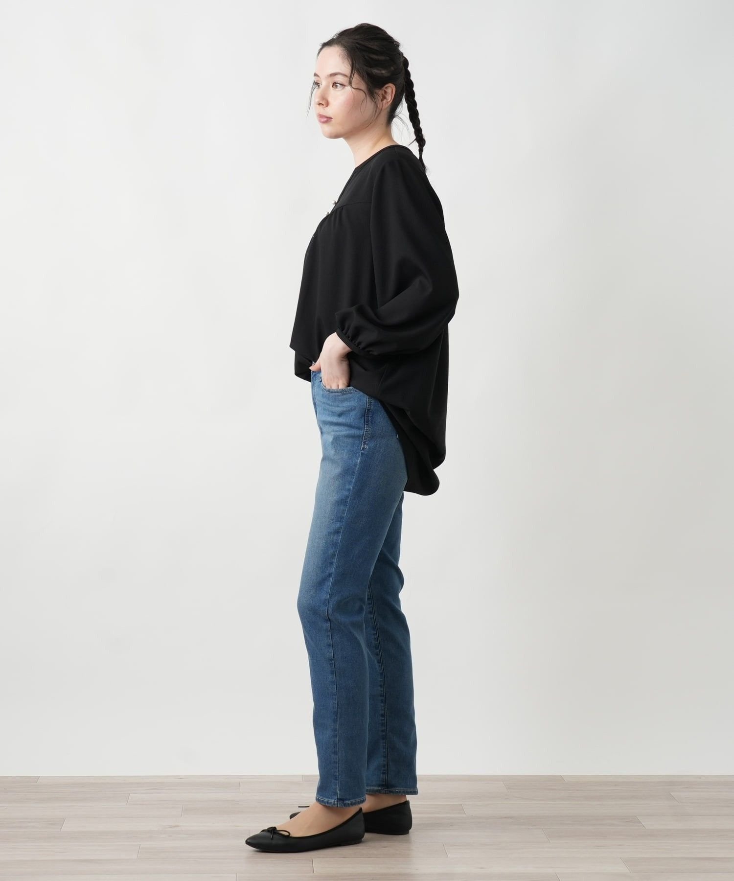 Leilian PLUS HOUSE 【店頭人気】ウォッシュデニムパンツ【L JEANS】 レリアン プラスハウス パンツ ジーンズ・デニムパンツ