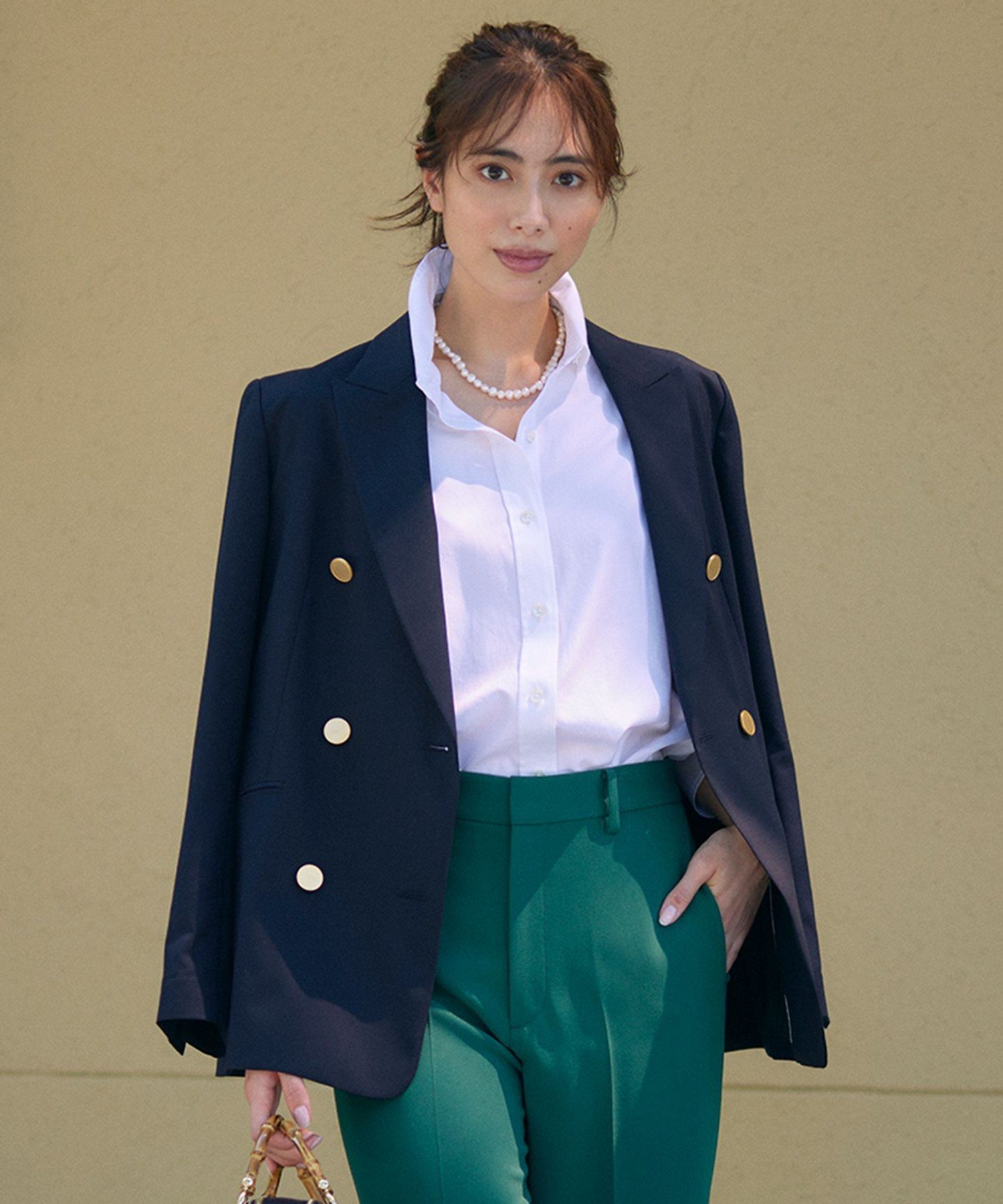 【SALE／30%OFF】23区 S ウールストレッチギャバ ダブル前 ジャケット ニジュウサンク コート/ジャケット テーラードジャケット ネイビー【送料無料】のサムネイル