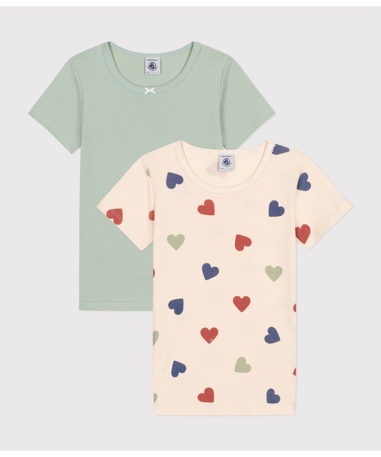 【SALE／10%OFF】PETIT BATEAU 半袖Tシャツ2枚組 プチバトー インナー・ルームウェア その他のインナー・ルームウェア【送料無料】