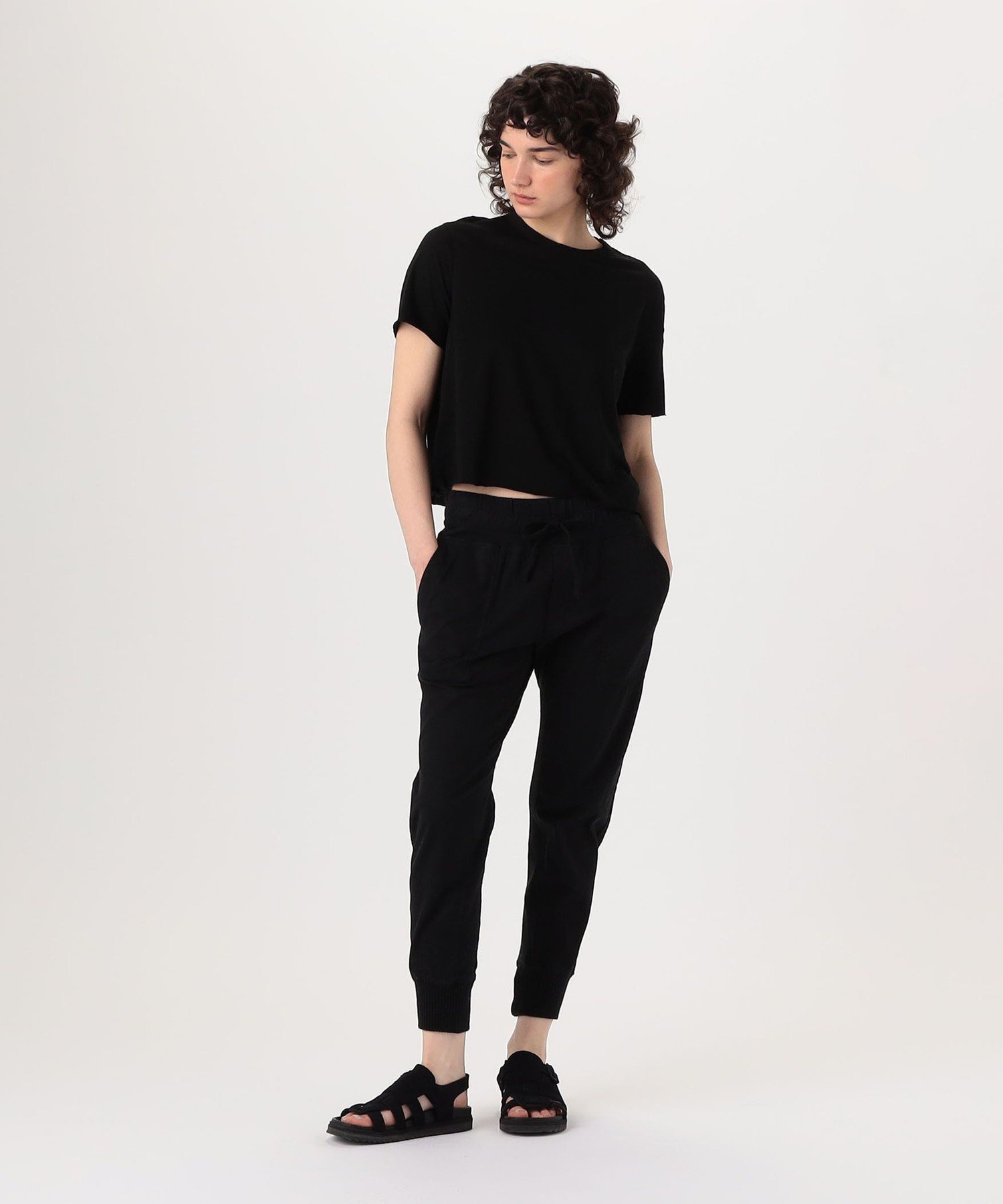 JAMES PERSE コットンリネンシルク Tシャツ WNMJ3124 トゥモローランド トップス カットソー・Tシャツ グレー ブラック【送料無料】