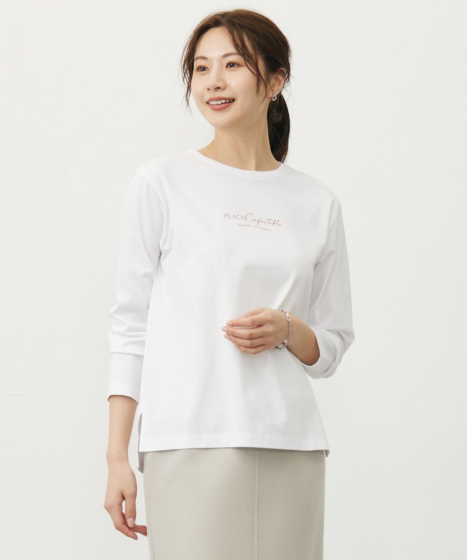 J.PRESS ロゴ Tシャツ ジェイプレス トップス カットソー・Tシャツ ホワイト オレンジ ベージュ ブルー