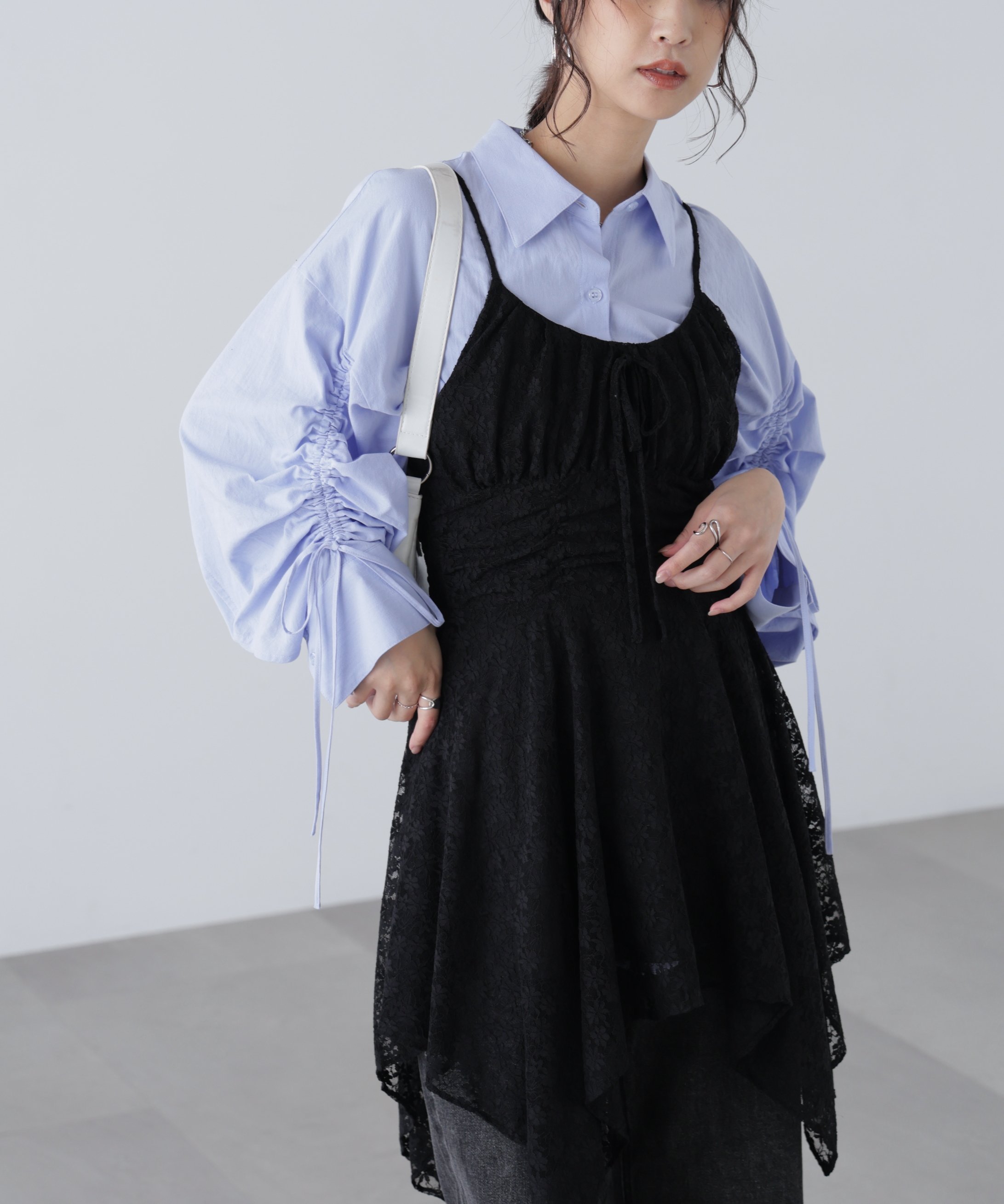 FREE'S MART イレヘムチュニックキャミワンピース フリーズ マート ワンピース・ドレス ワンピース ブラウン ブラック【送料無料】